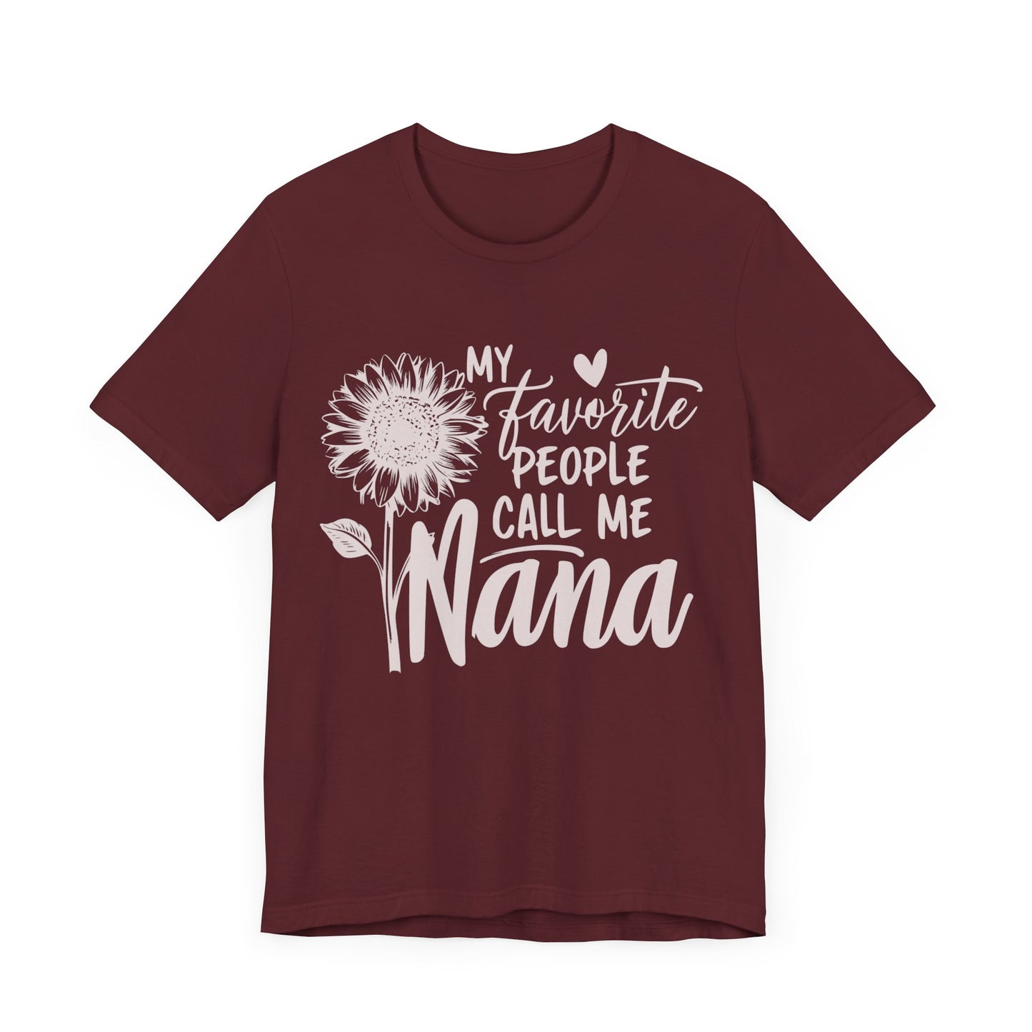 "Ethically Made Nana T-Shirt with Floral Typography"