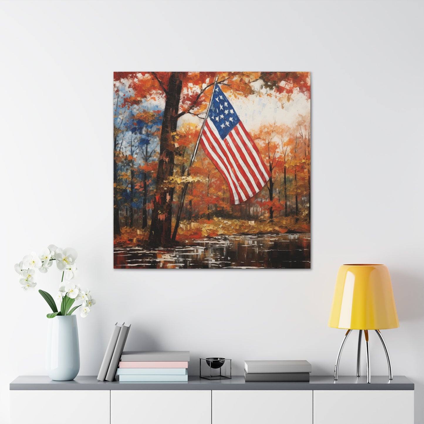 "Watercolor Painted America In Fall" Wall Art - Weave Got Gifts - Unique Gifts You Won’t Find Anywhere Else!