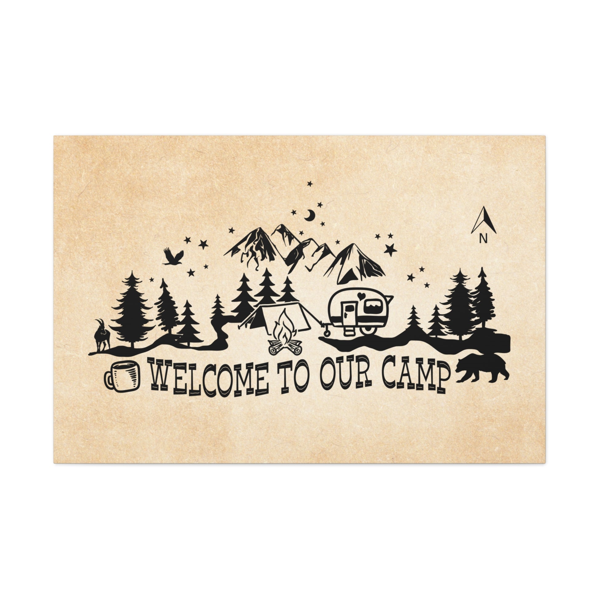 "Welcome To Our Camp" Wall Art - Weave Got Gifts - Unique Gifts You Won’t Find Anywhere Else!