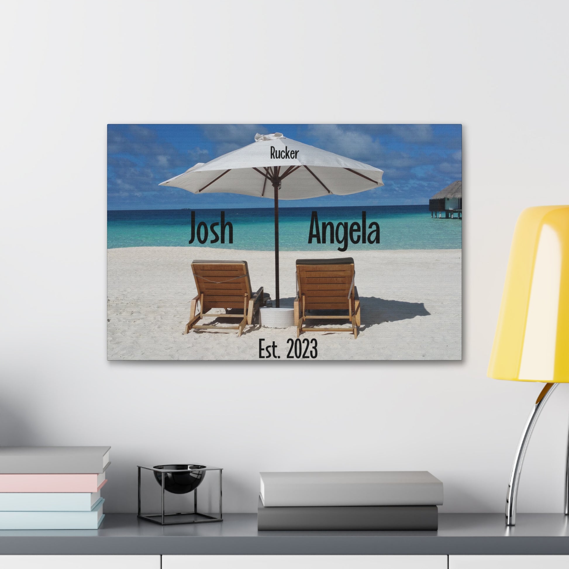 "Beach Chairs Honeymoon" Custom Wall Art - Weave Got Gifts - Unique Gifts You Won’t Find Anywhere Else!