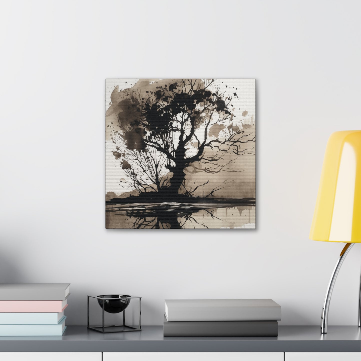 Minimalist tree silhouette canvas art
