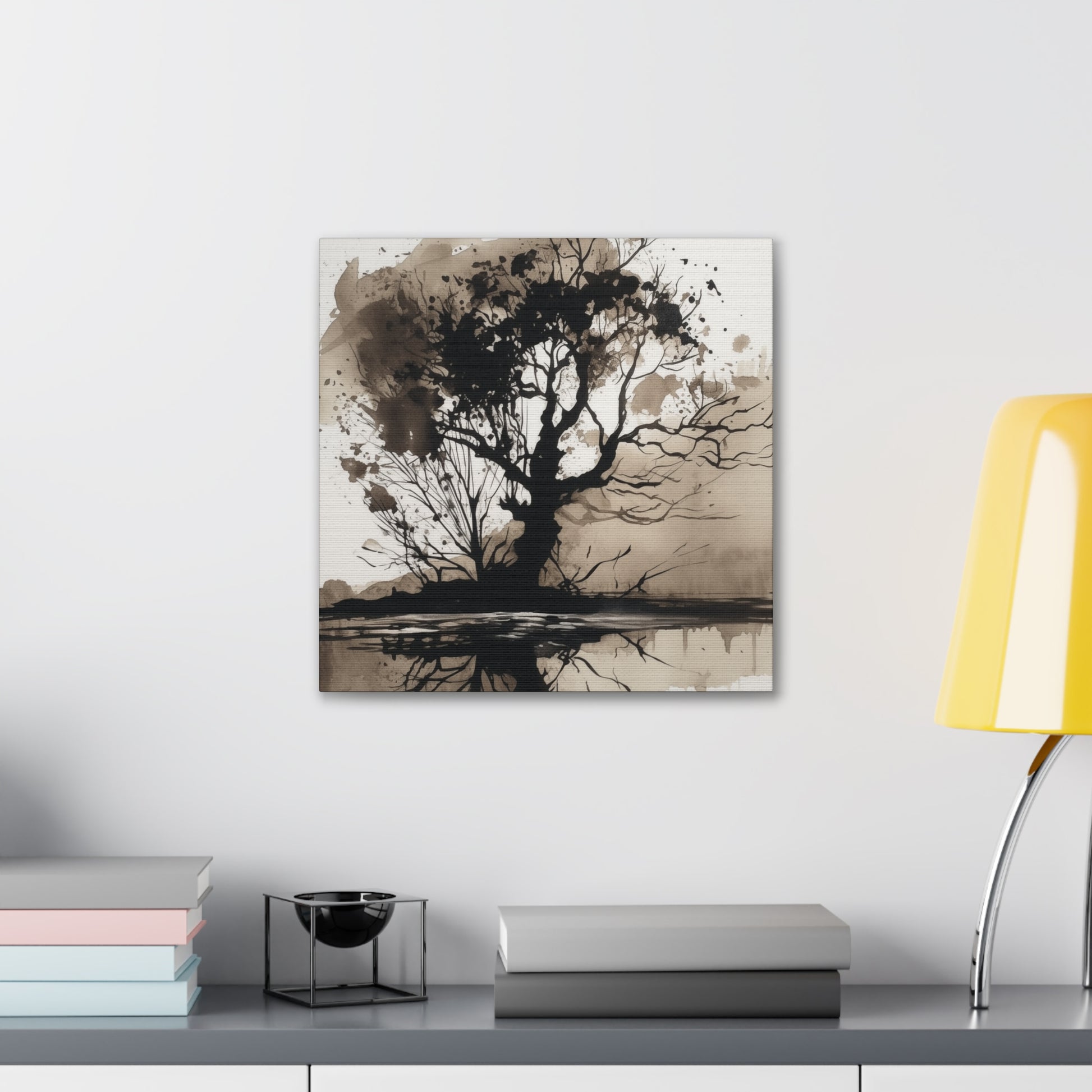 Minimalist tree silhouette canvas art
