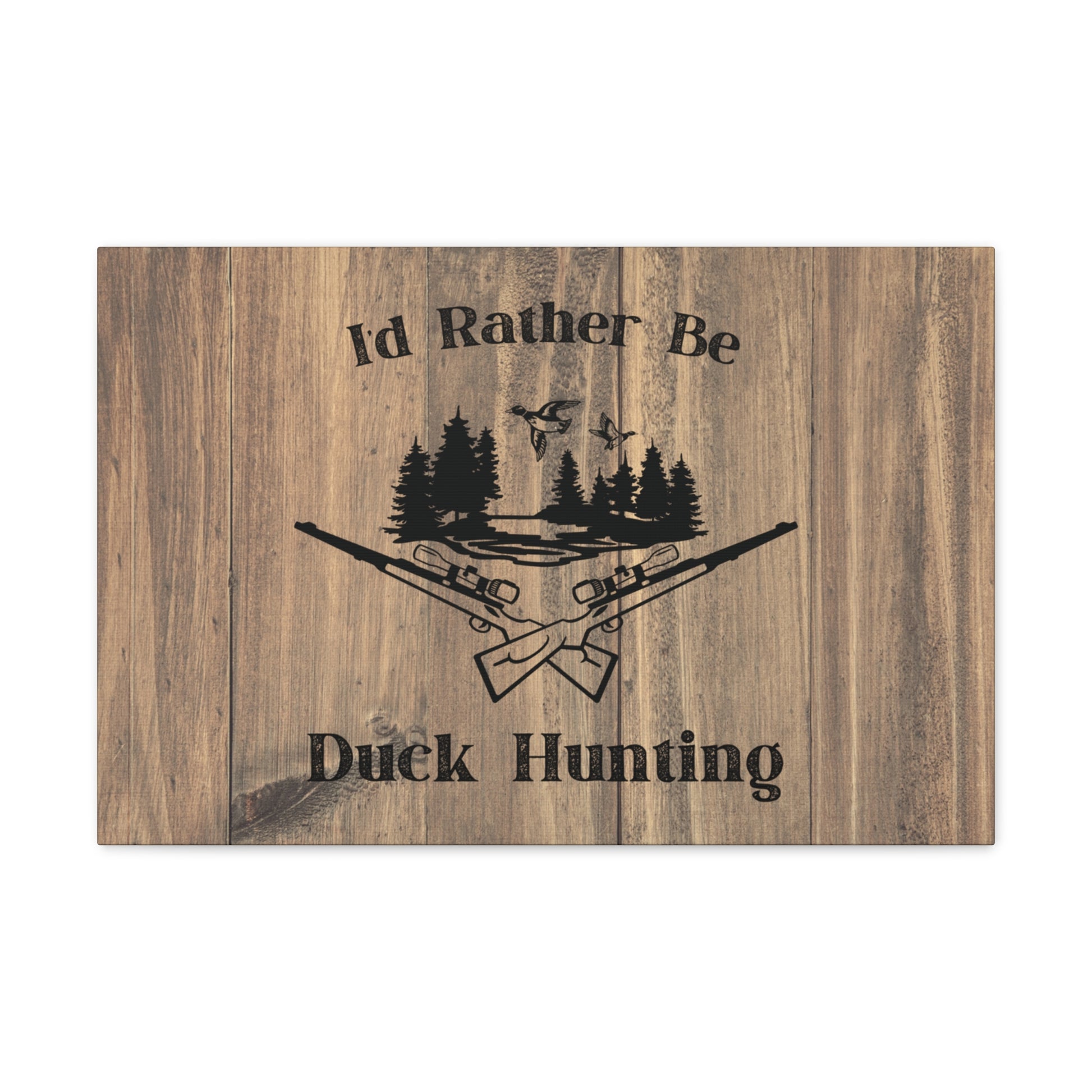 Hunting wall decor with ducks and outdoor scene
