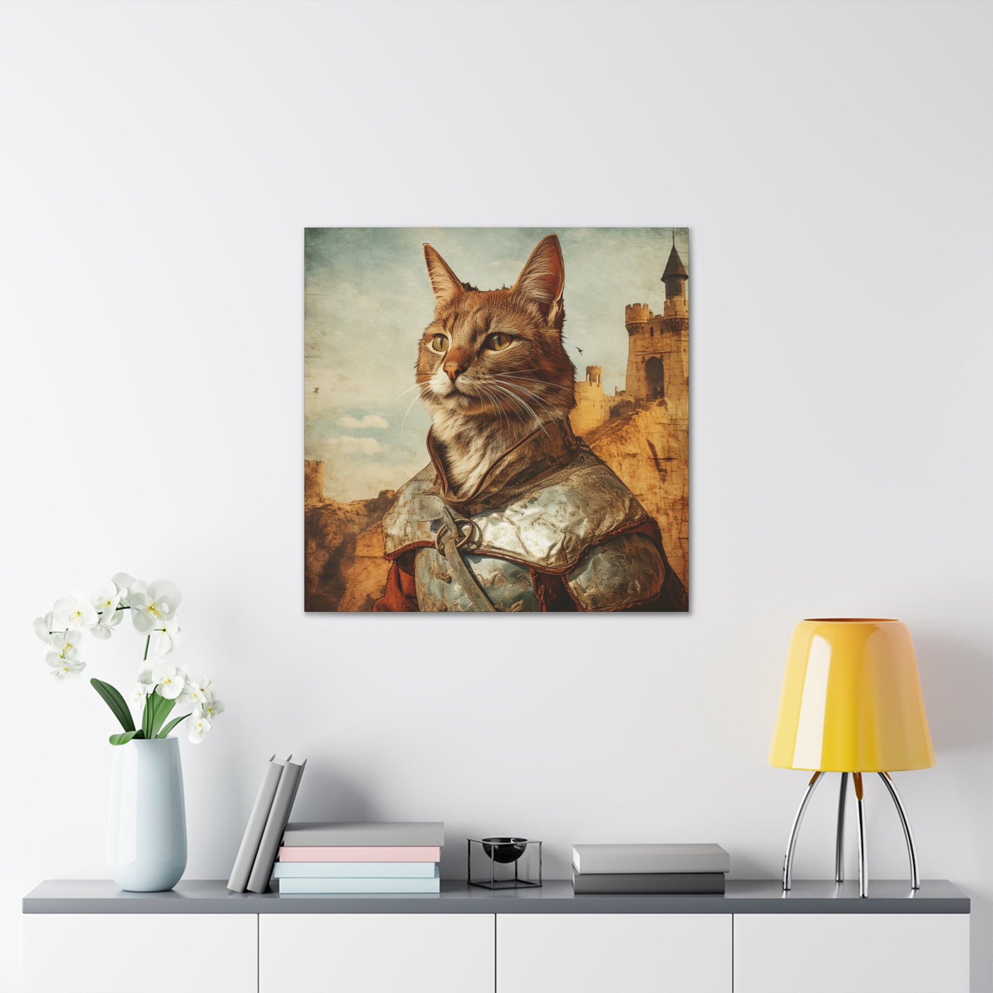 "Medieval Cat Knight" Wall Art - Weave Got Gifts - Unique Gifts You Won’t Find Anywhere Else!