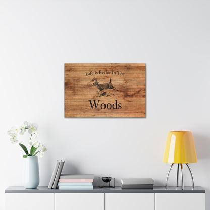 Forest quote wall art with deer graphic
