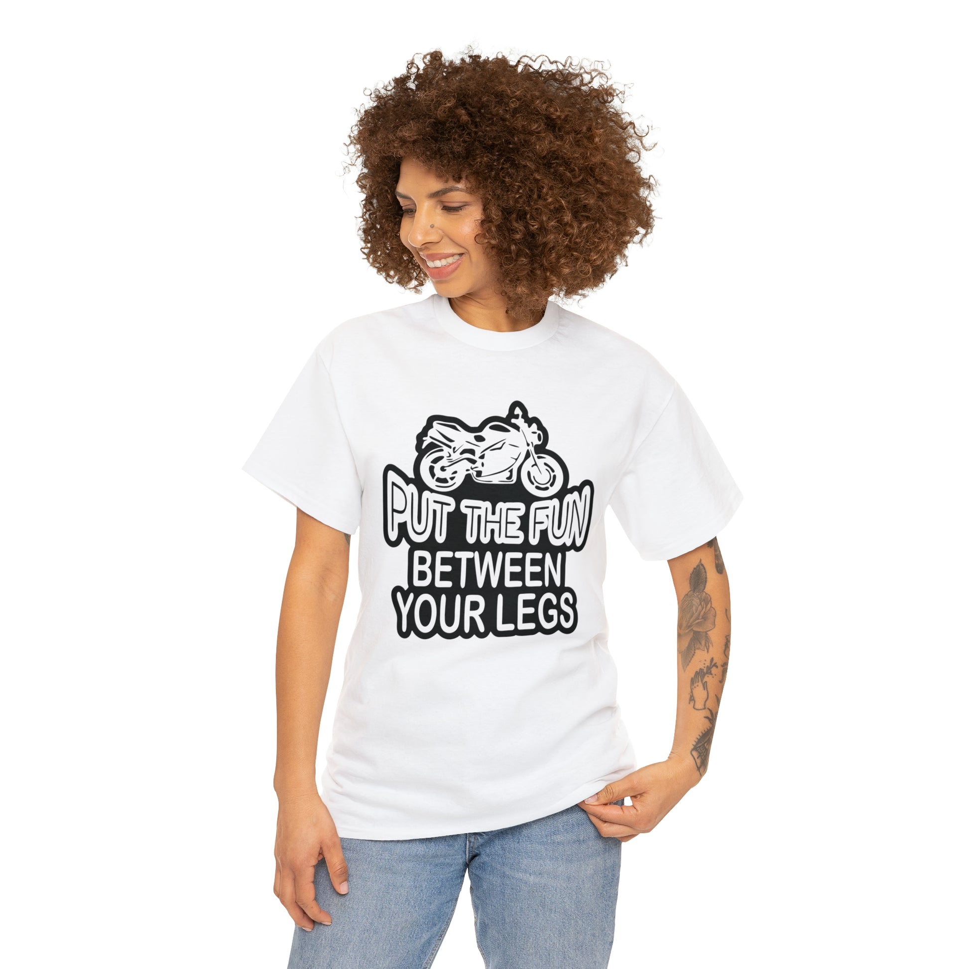 "Motorcycle, Put The Fun Between Your Legs" T-Shirt - Weave Got Gifts - Unique Gifts You Won’t Find Anywhere Else!