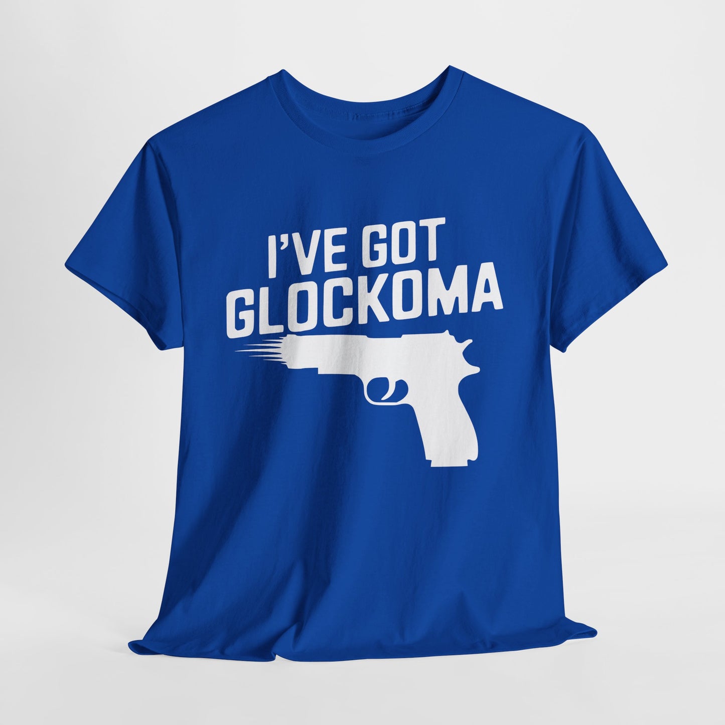 Glockoma shirt with pistol outline and bold text
