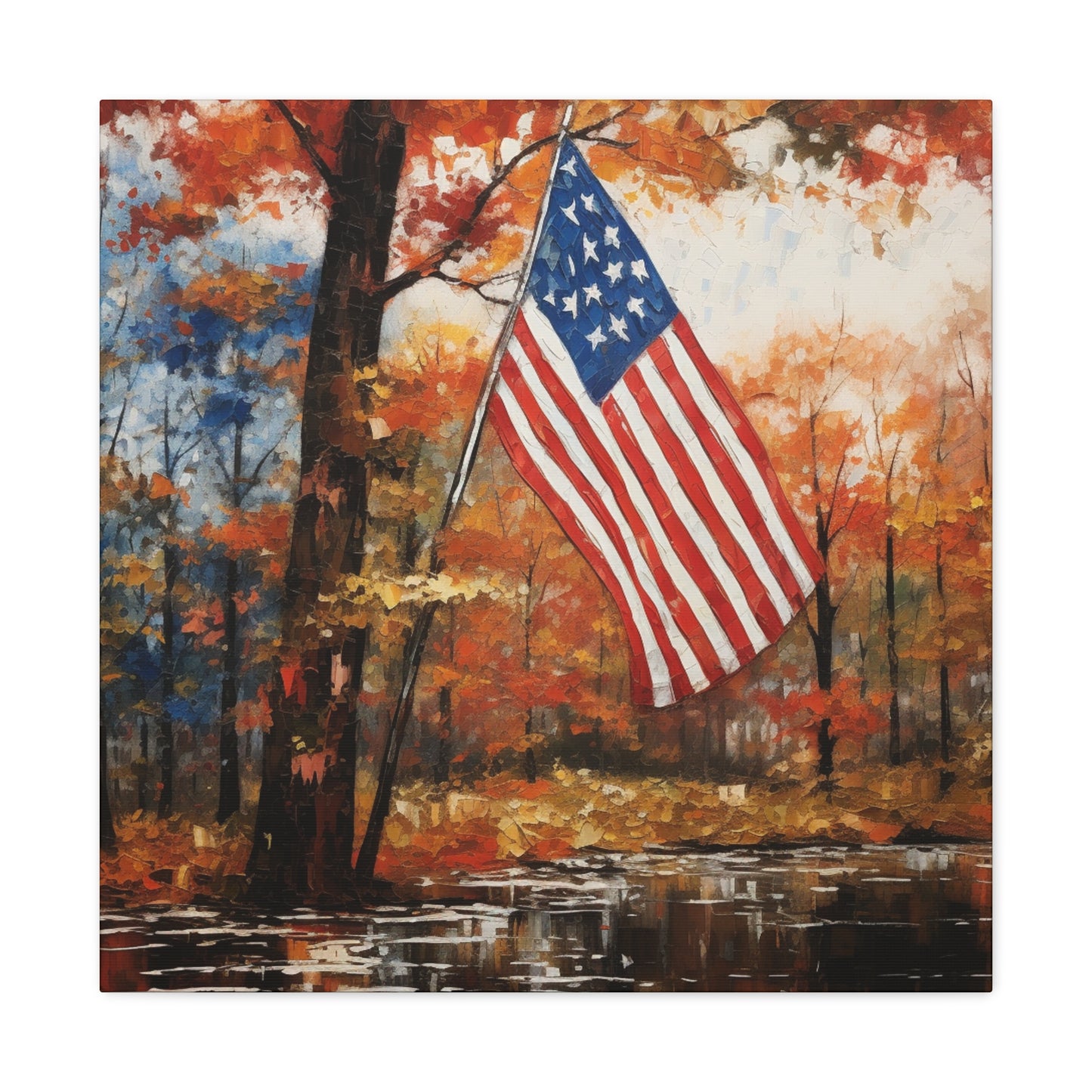 "Watercolor Painted America In Fall" Wall Art - Weave Got Gifts - Unique Gifts You Won’t Find Anywhere Else!