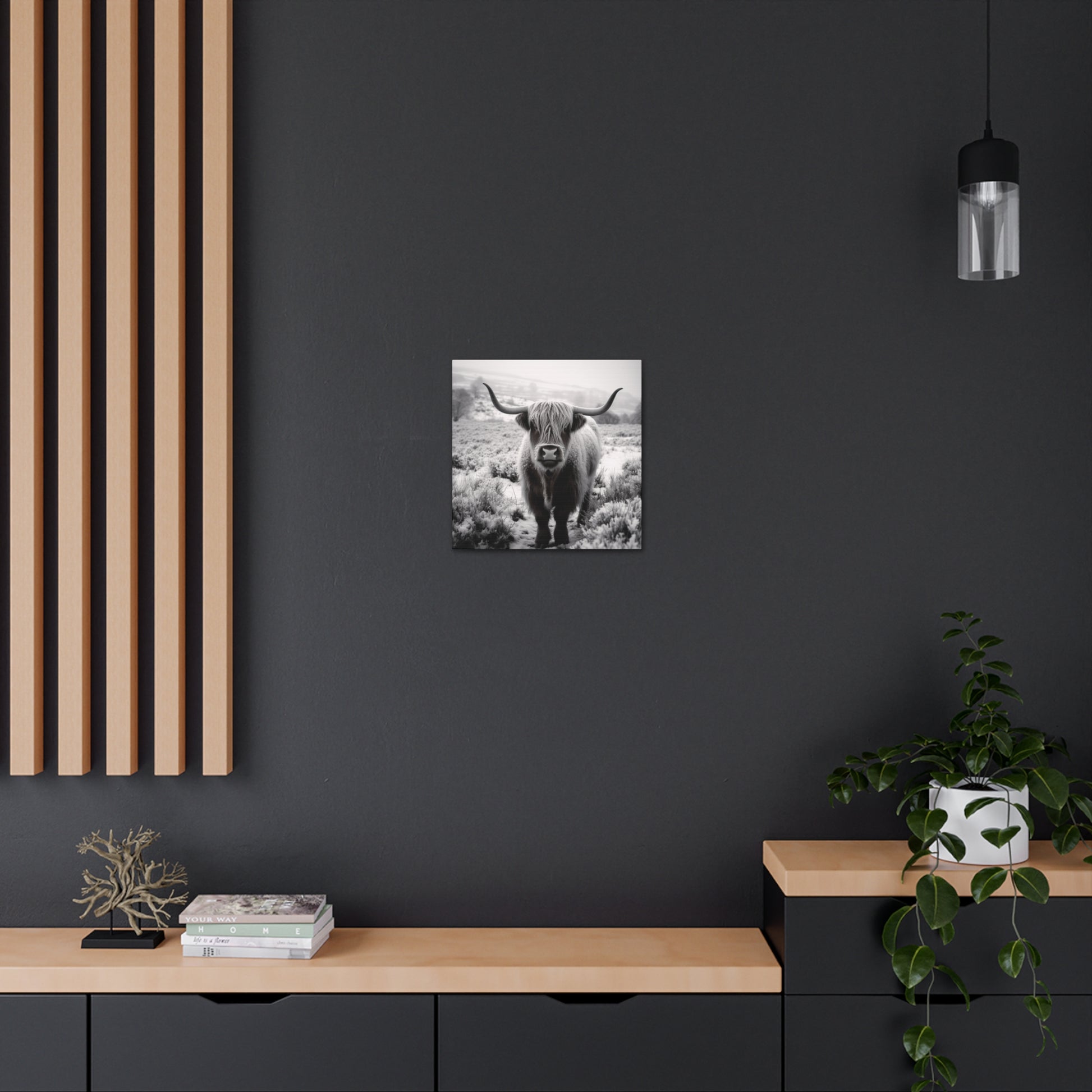 "Black & White Highland Cow" Wall Art - Weave Got Gifts - Unique Gifts You Won’t Find Anywhere Else!