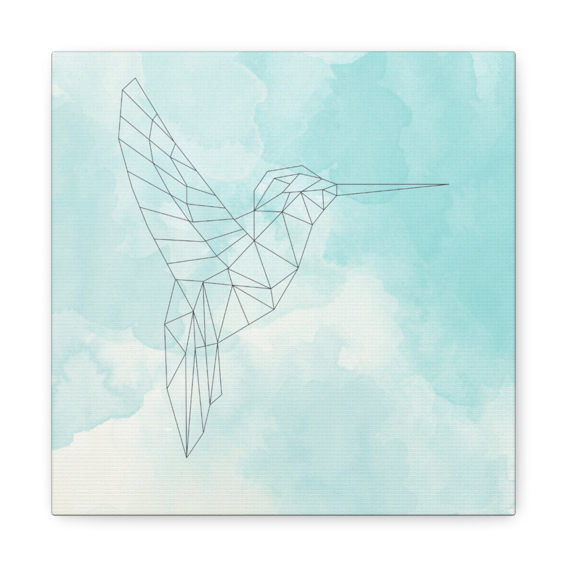 Modern watercolor hummingbird canvas for bedroom or office
