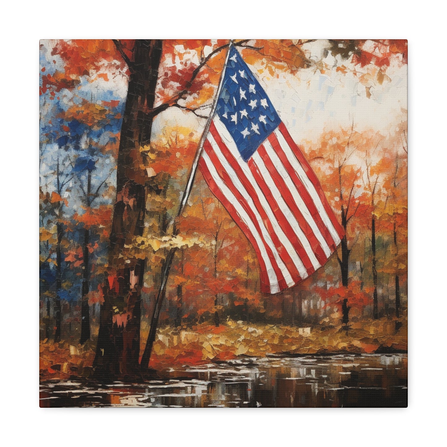 "Watercolor Painted America In Fall" Wall Art - Weave Got Gifts - Unique Gifts You Won’t Find Anywhere Else!