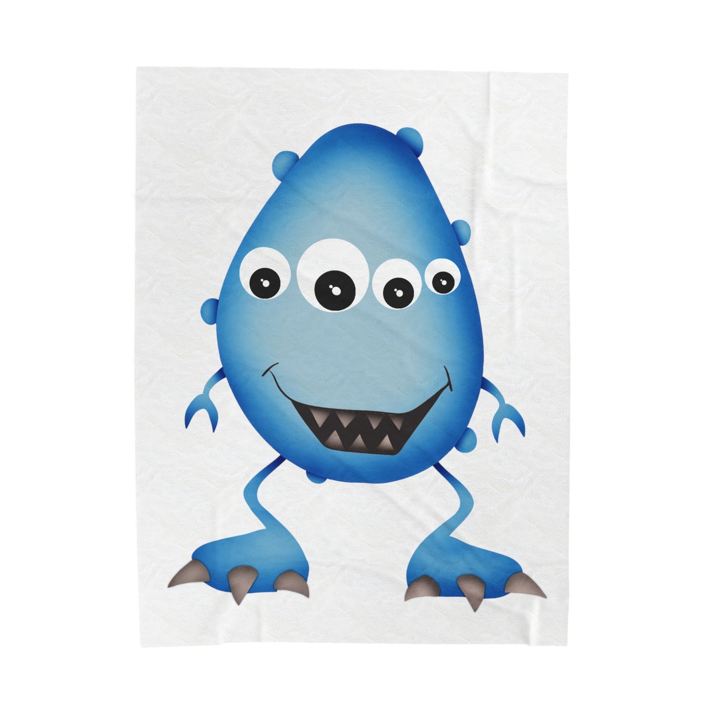 Close-up of the soft and plush fabric of the monster blanket.