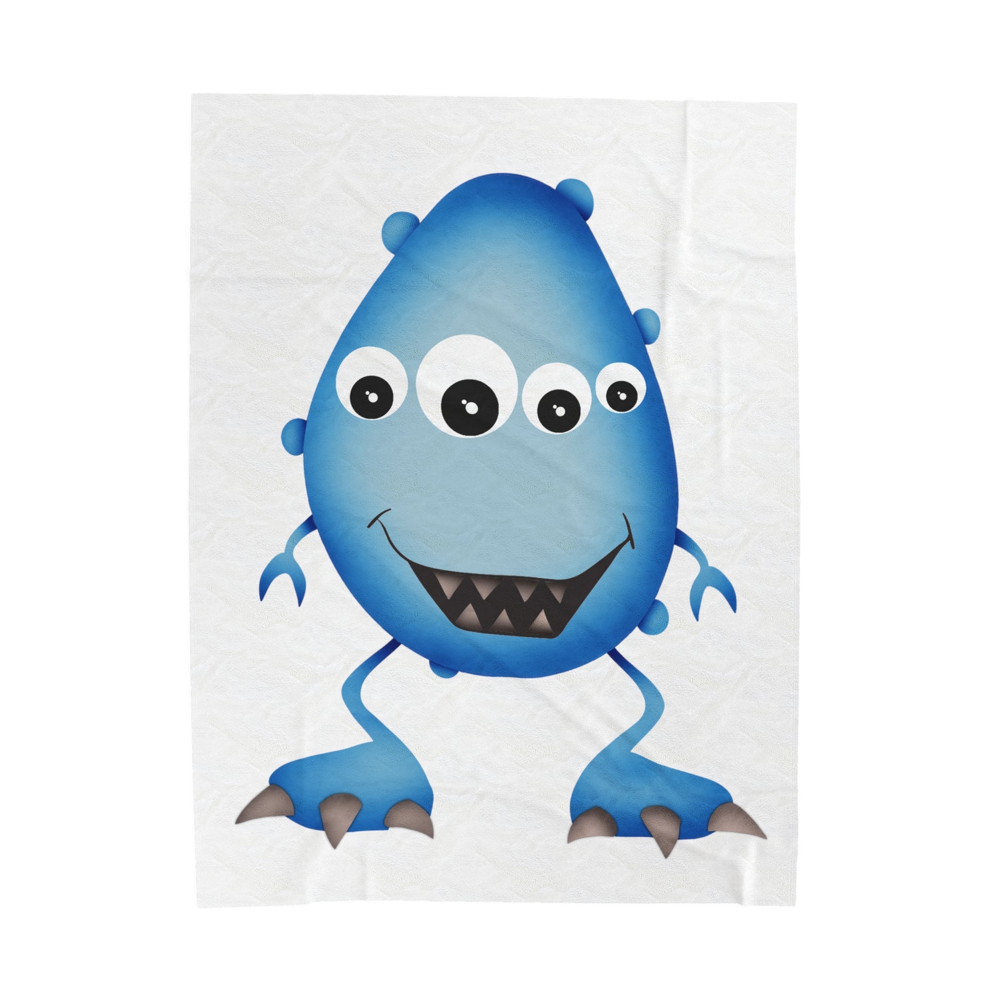 Close-up of the soft and plush fabric of the monster blanket.