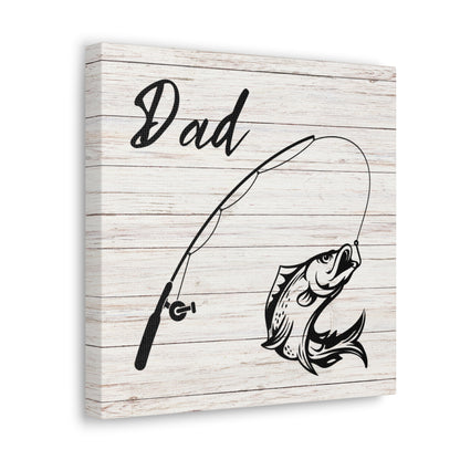 Fishing gift for dads – wall art with fishing rod and reel graphic
