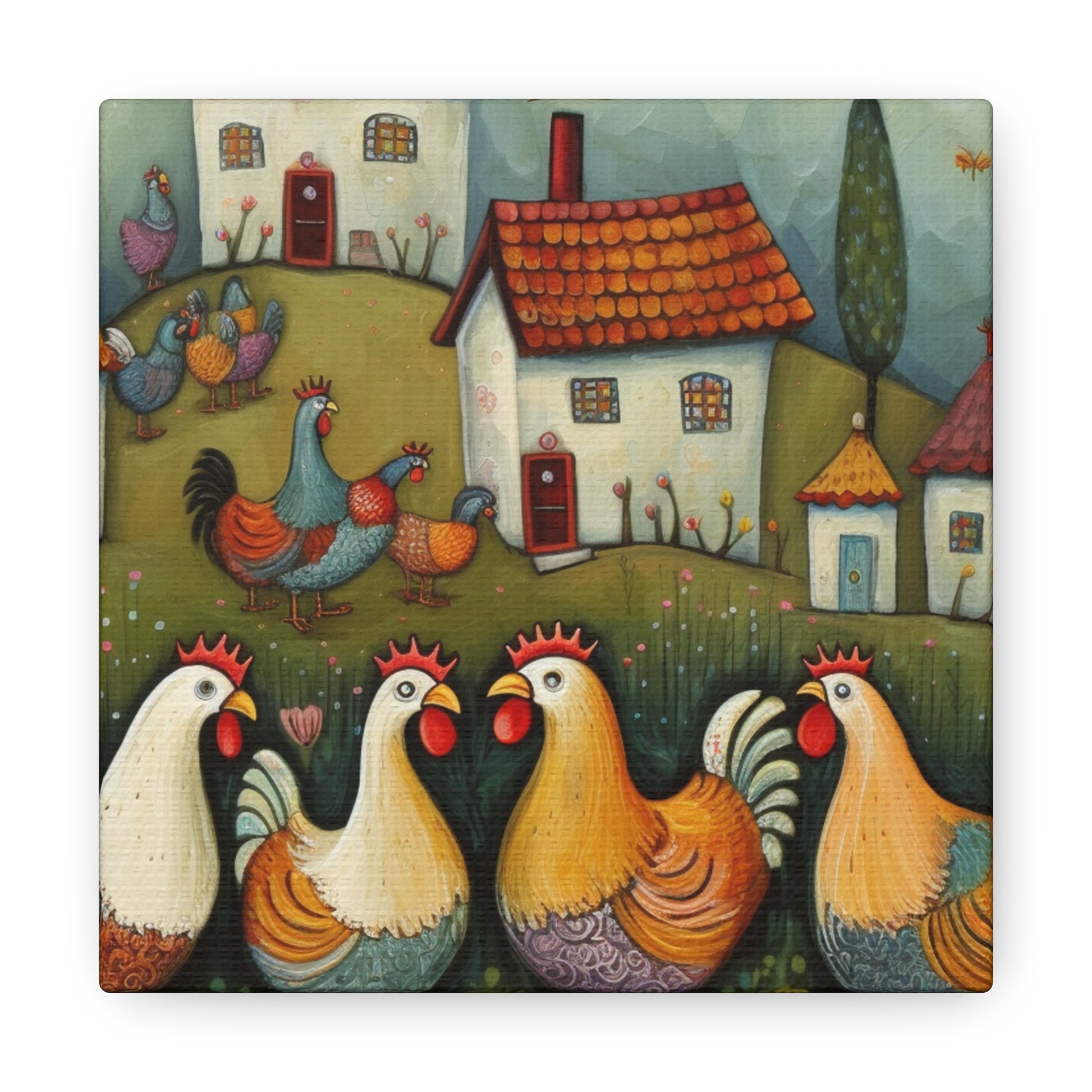 "Vintage Chicken Art" Wall Art - Weave Got Gifts - Unique Gifts You Won’t Find Anywhere Else!