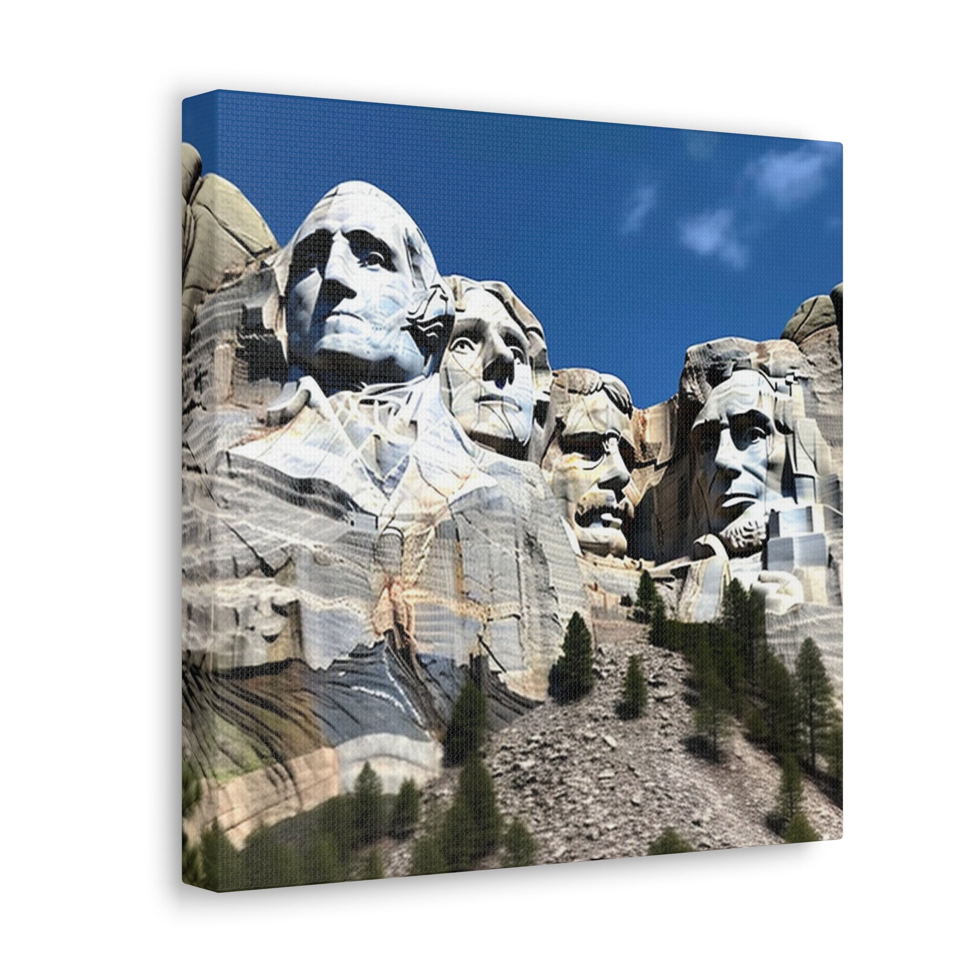 Up-close view of Mount Rushmore in canvas art format
