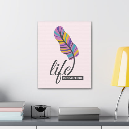 High-quality pink wall art styled above a desk for motivation
