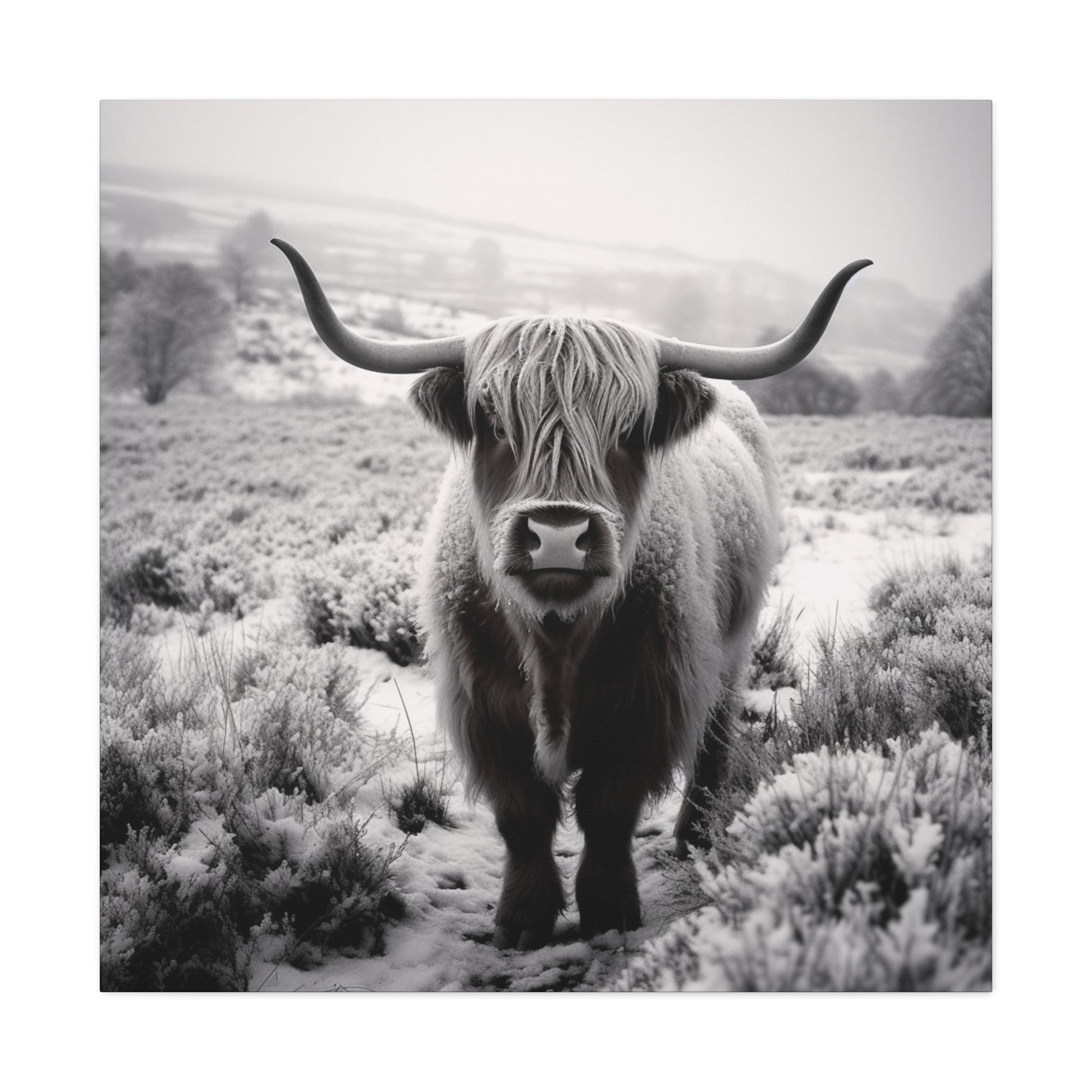 "Black & White Highland Cow" Wall Art - Weave Got Gifts - Unique Gifts You Won’t Find Anywhere Else!