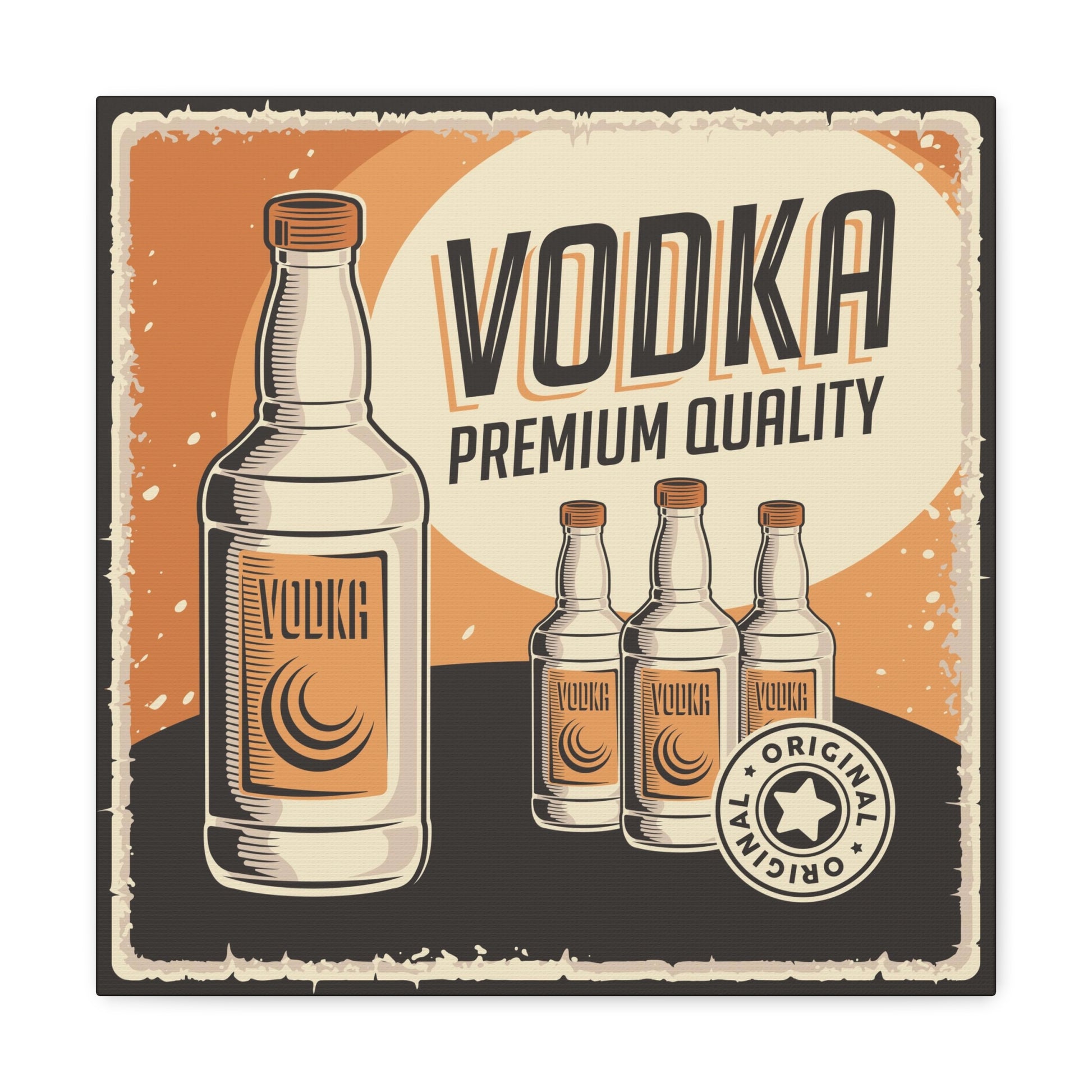 Retro vodka wall art for home bars and man caves
