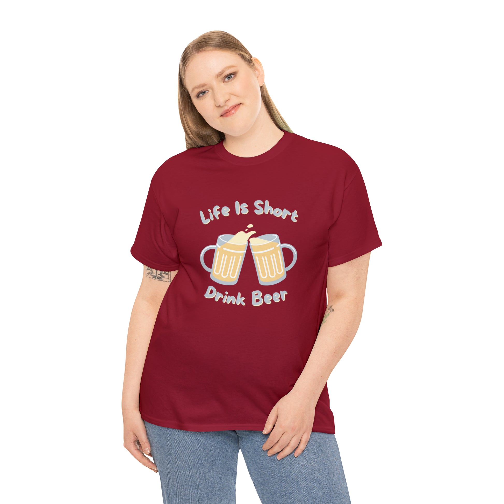 "Life Is Short, Drink Beer" T-Shirt - Weave Got Gifts - Unique Gifts You Won’t Find Anywhere Else!