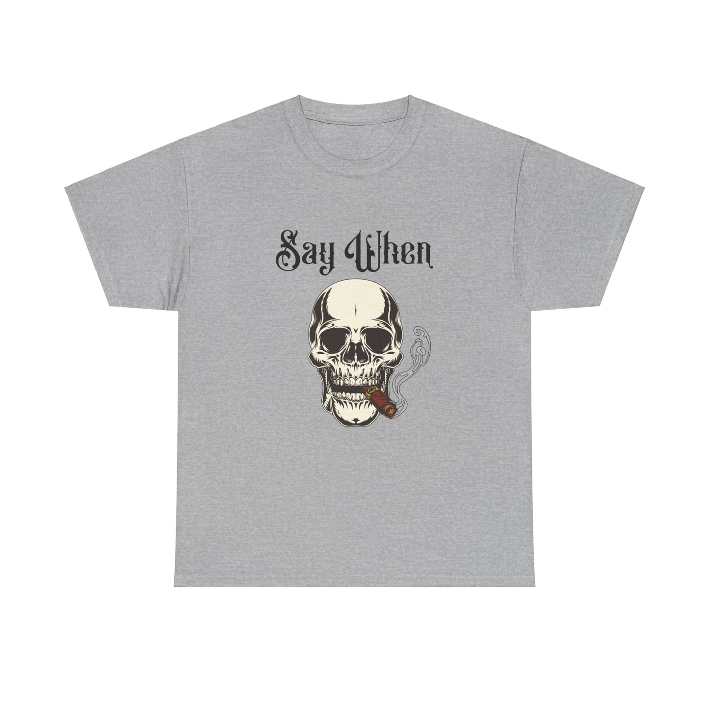 Alternative fashion t-shirt with skull and cigar image
