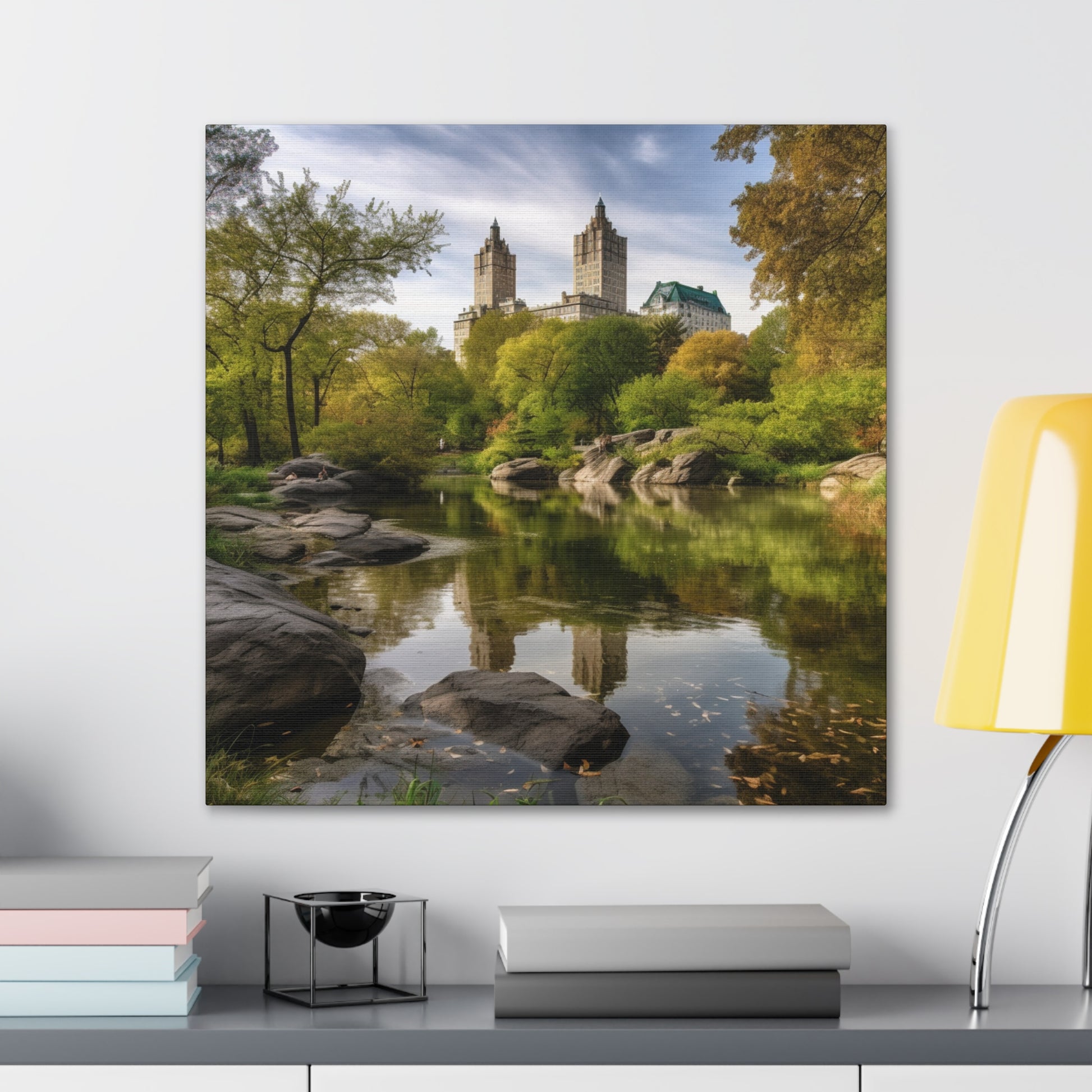 Serene Central Park painting on high-quality canvas.
