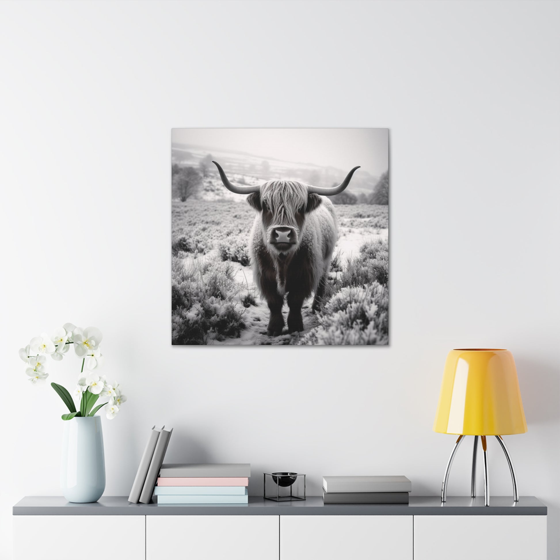 "Black & White Highland Cow" Wall Art - Weave Got Gifts - Unique Gifts You Won’t Find Anywhere Else!