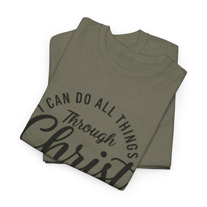Christian tee with empowering Bible verse design