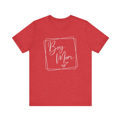 "Boy Mom T-Shirt with Heart Design"