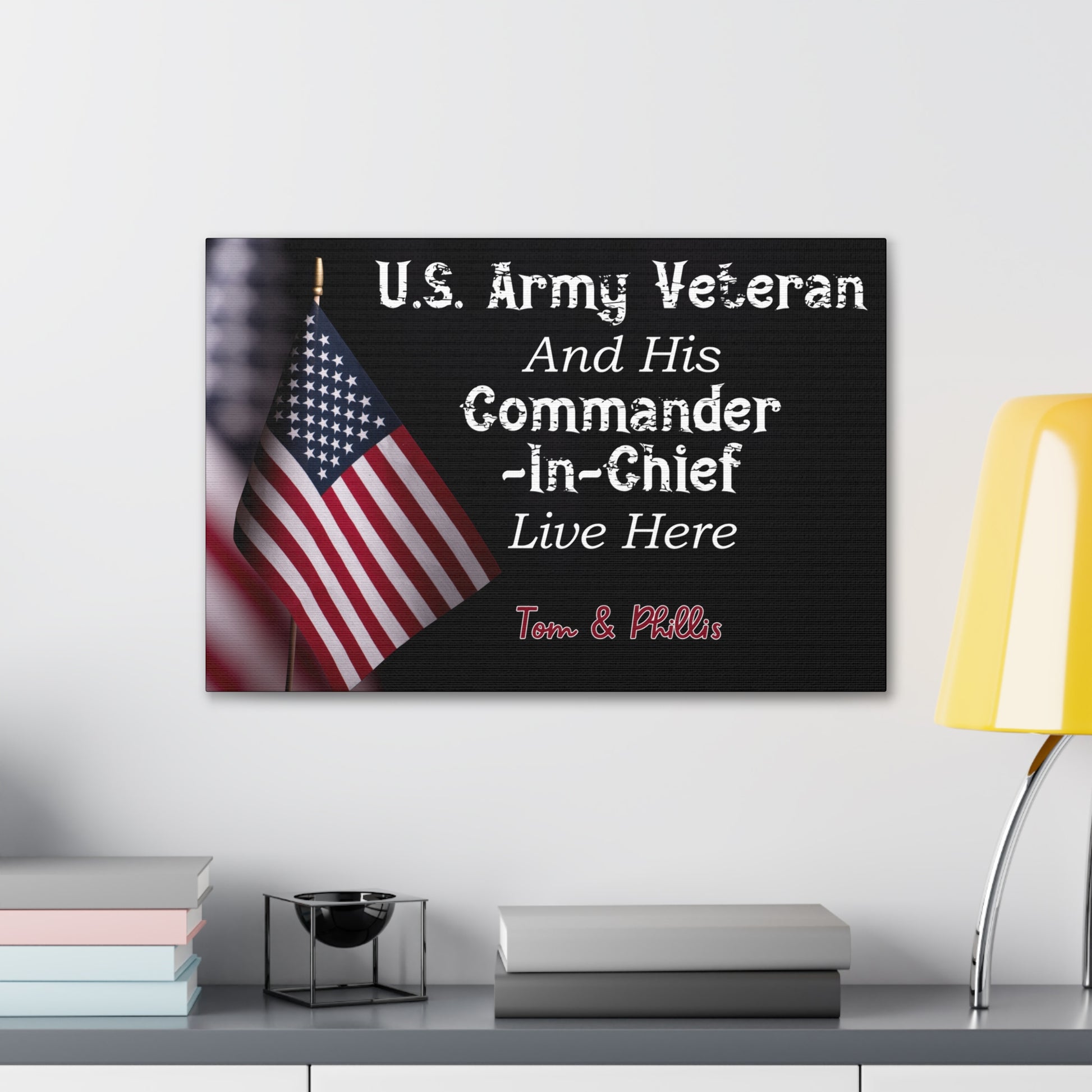 Custom army gift featuring a bold American flag design
