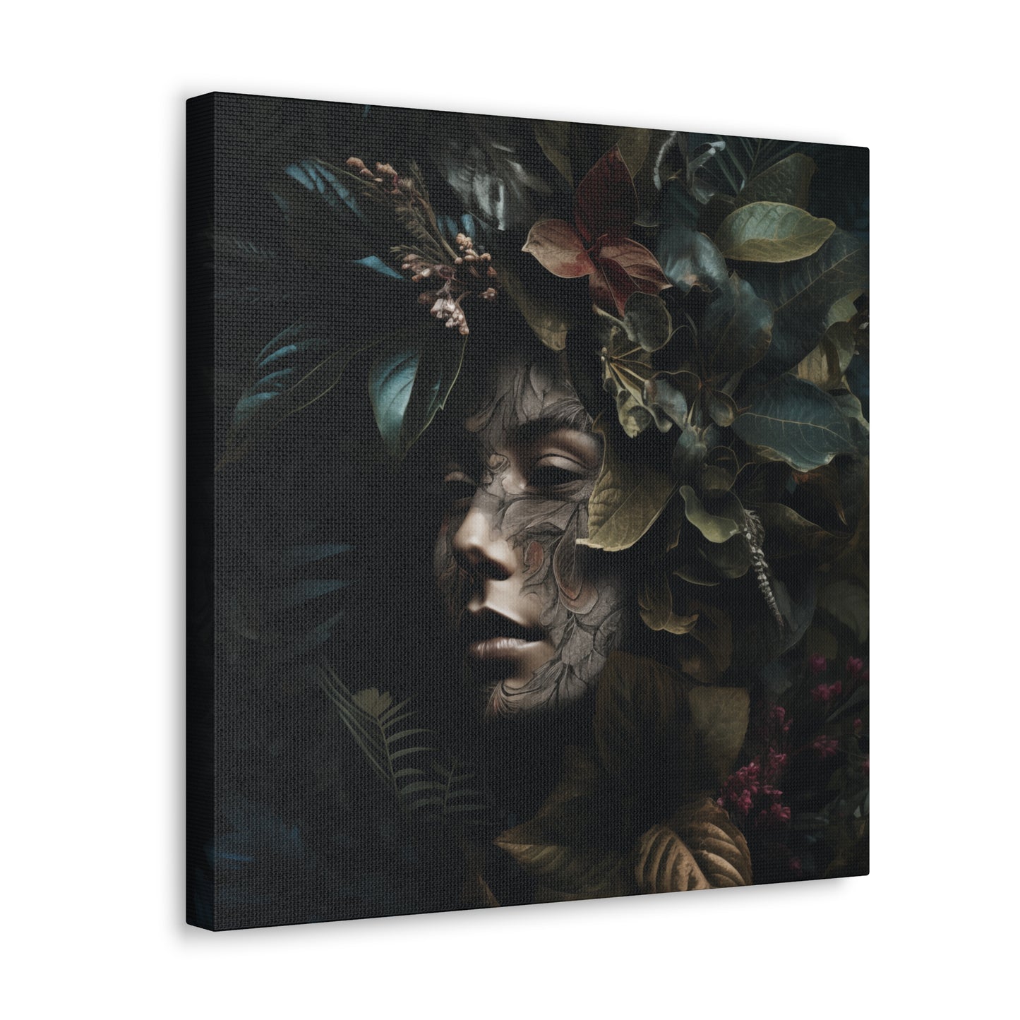 "Woman's Face With Plants" Canvas Print - Weave Got Gifts - Unique Gifts You Won’t Find Anywhere Else!
