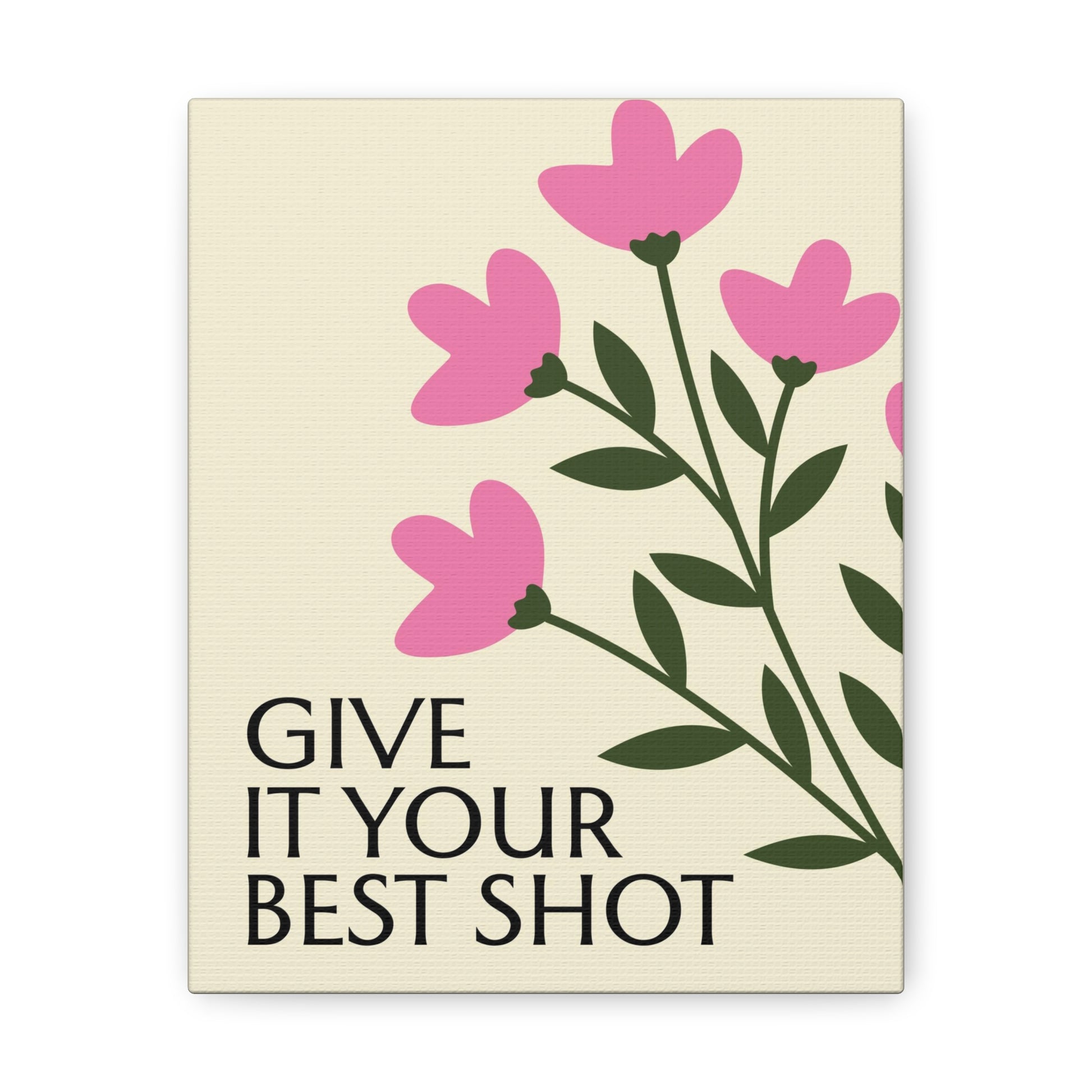 High-quality canvas motivational art with stylish floral details
