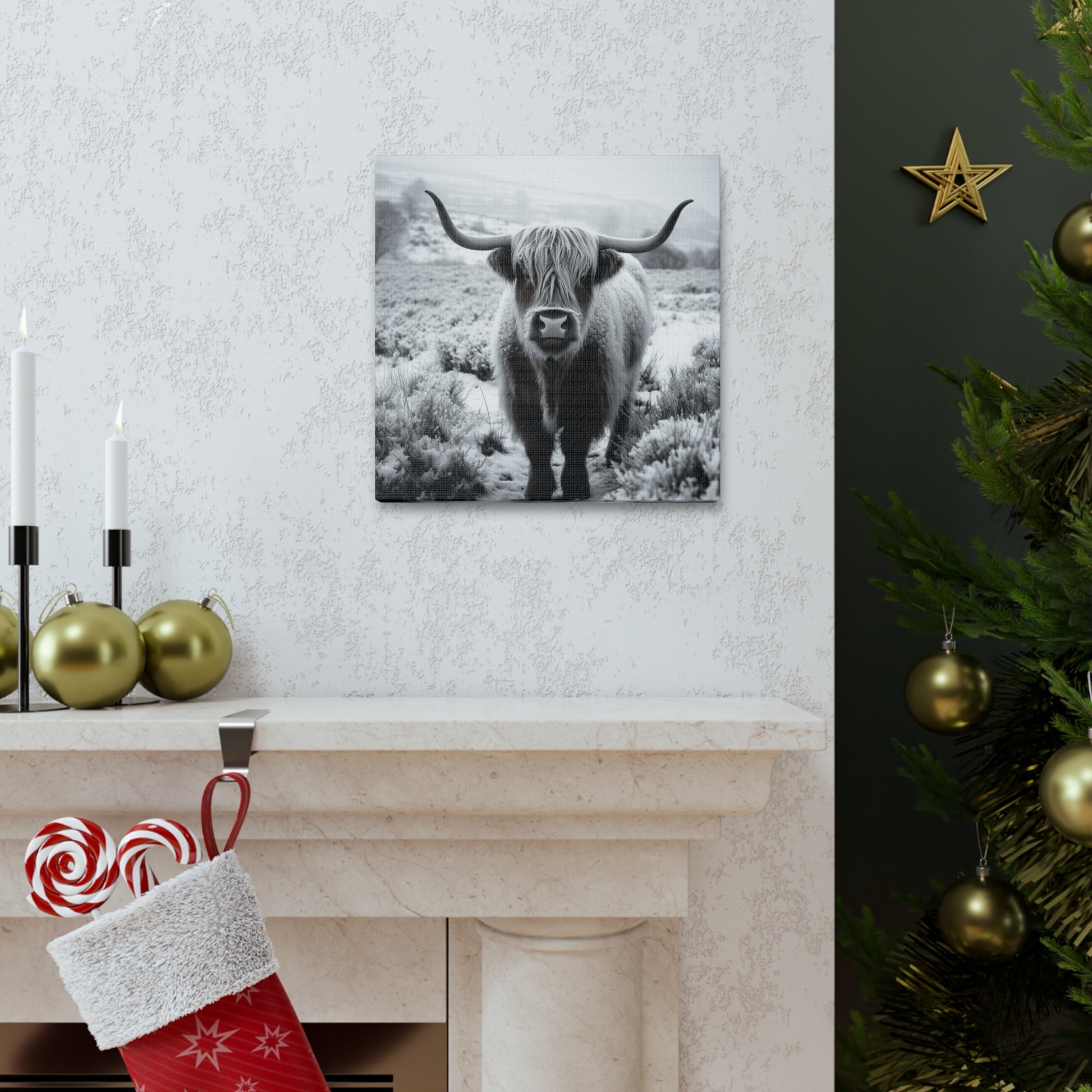 "Black & White Highland Cow" Wall Art - Weave Got Gifts - Unique Gifts You Won’t Find Anywhere Else!