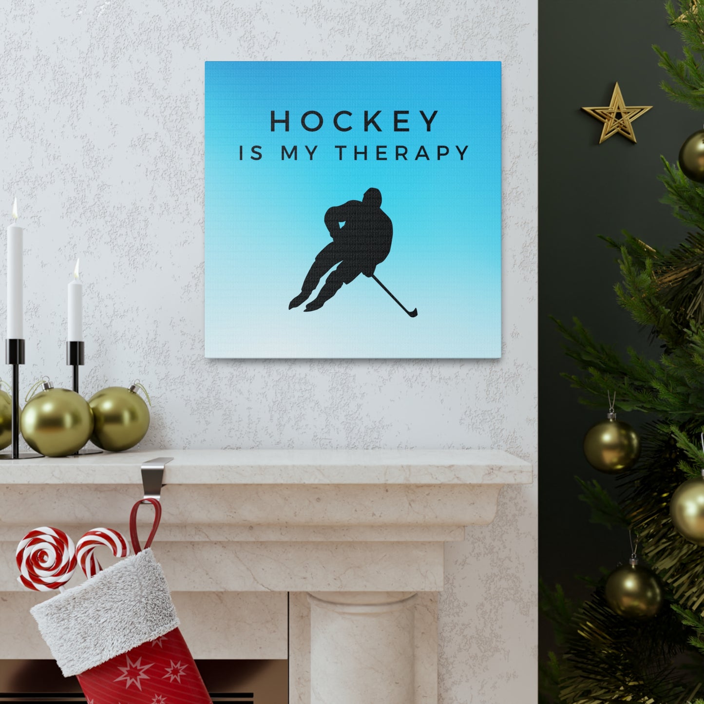 "Hockey Is My Therapy" Wall Art - Weave Got Gifts - Unique Gifts You Won’t Find Anywhere Else!