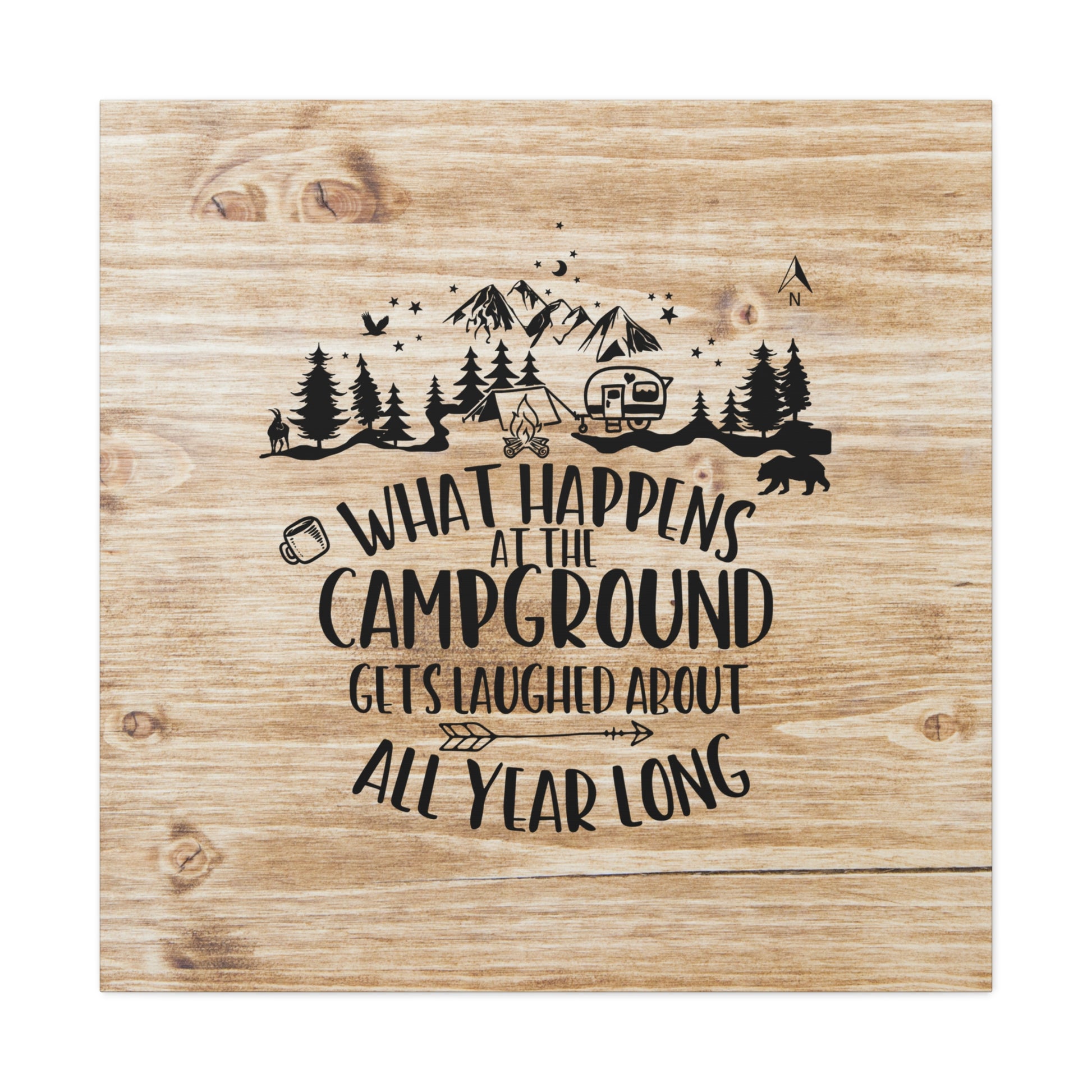 Stylish and funny camping sign with humor for outdoor lovers.
