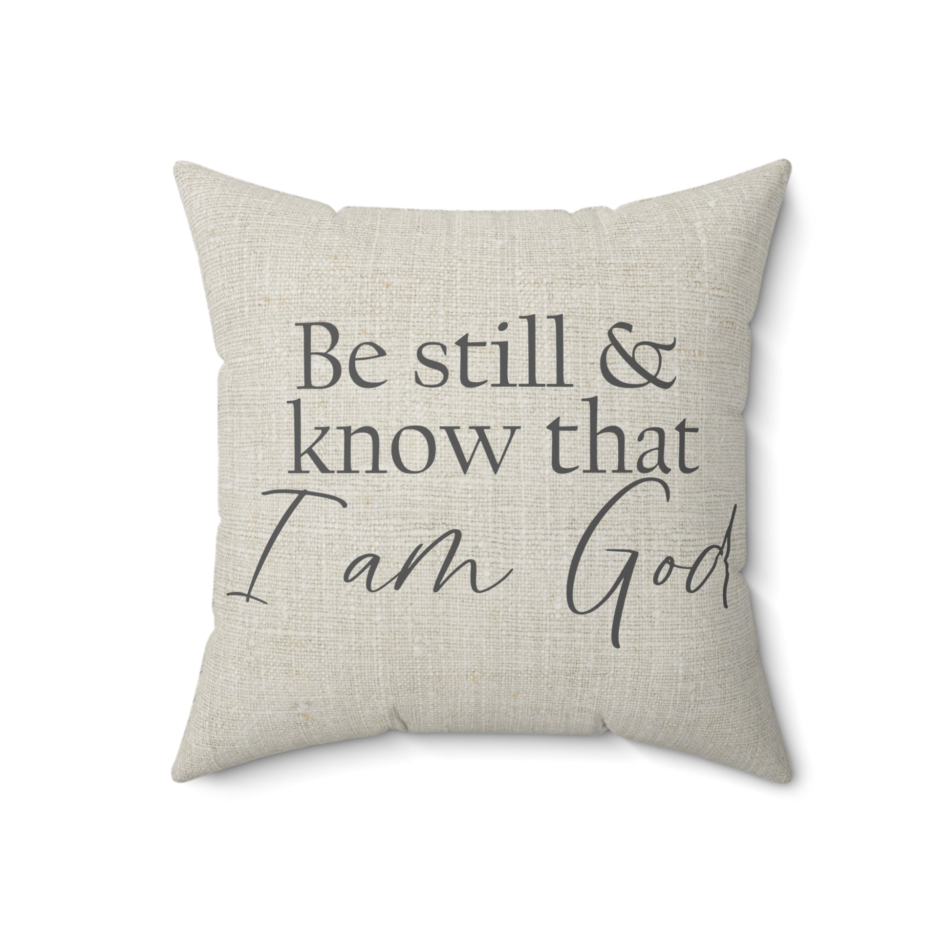 Christian Living Room Decor – "Be Still and Know That I Am God" Pillow

