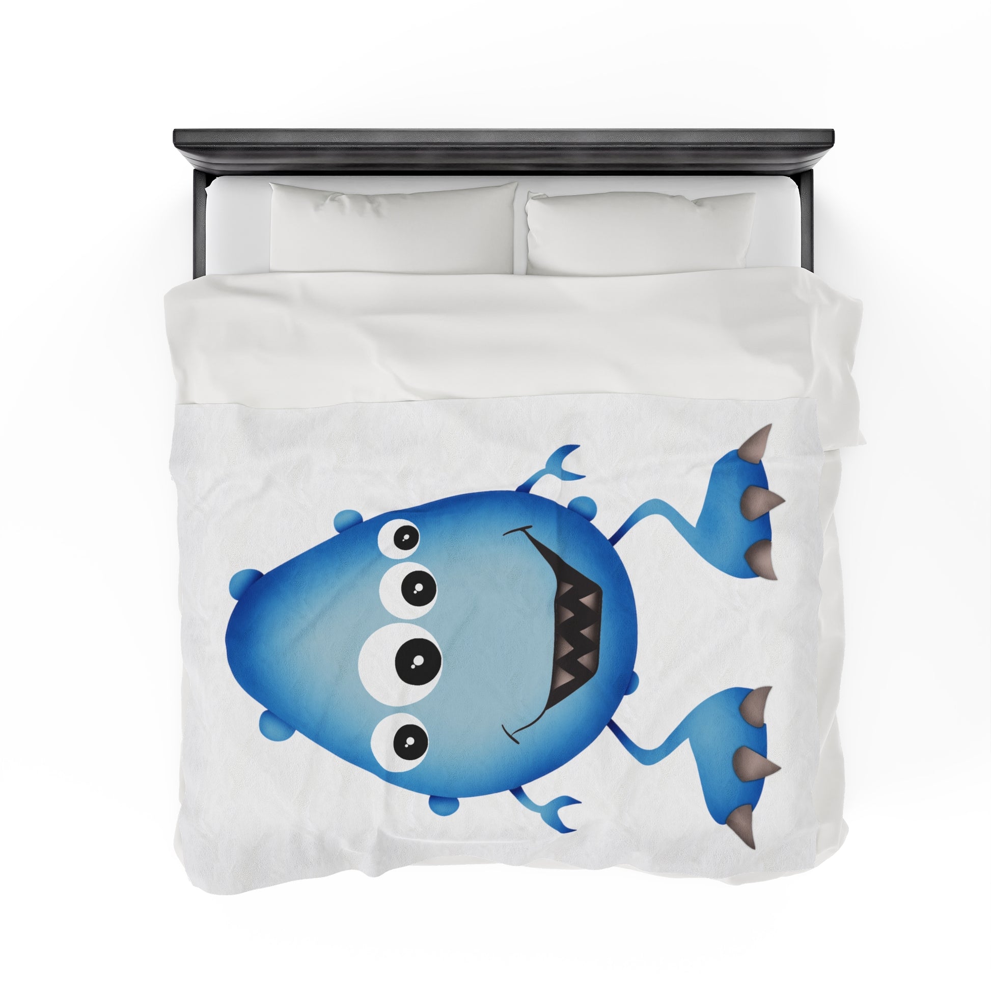 "Cute Blue Monster" Plush Blanket - Weave Got Gifts - Unique Gifts You Won’t Find Anywhere Else!