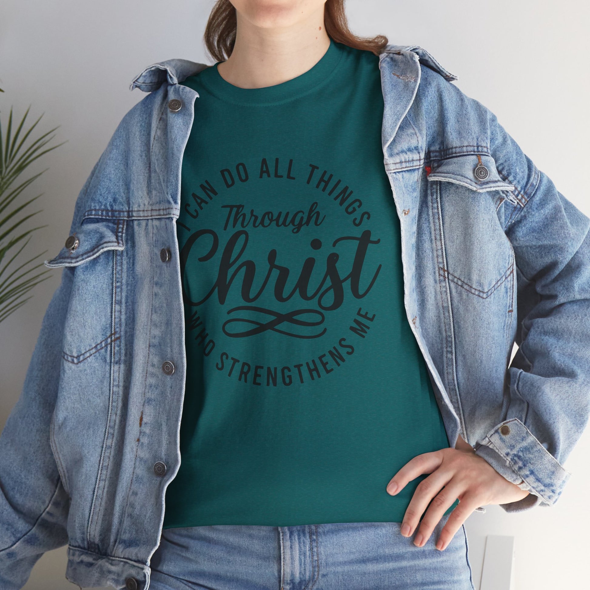 Inspirational t-shirt with Philippians 4:13 verse