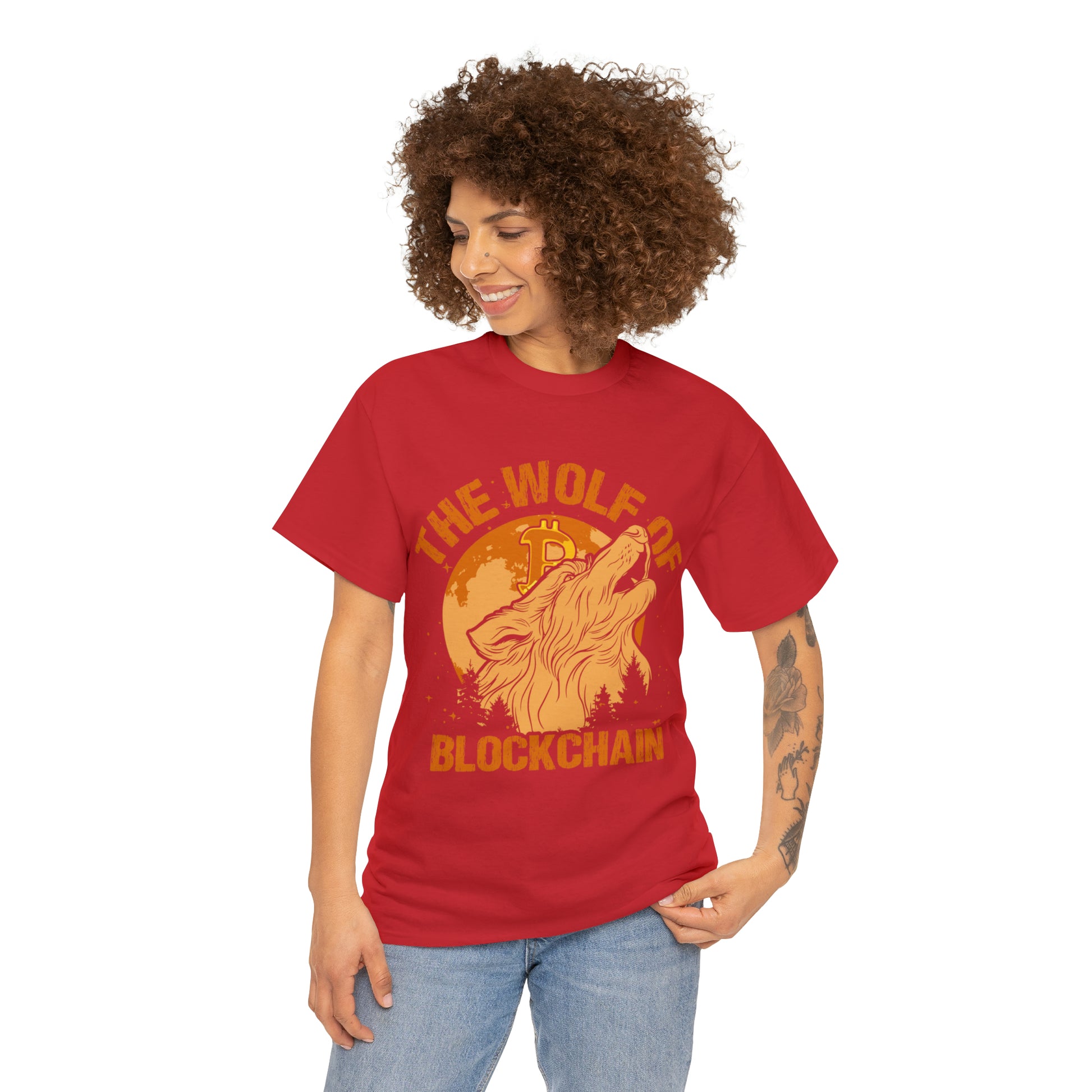Bitcoin t-shirt with wolf howling
