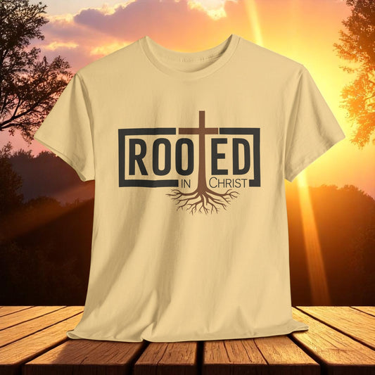 Rooted In Christ Shirt – Christian Tree T-Shirt for Spiritual Growth