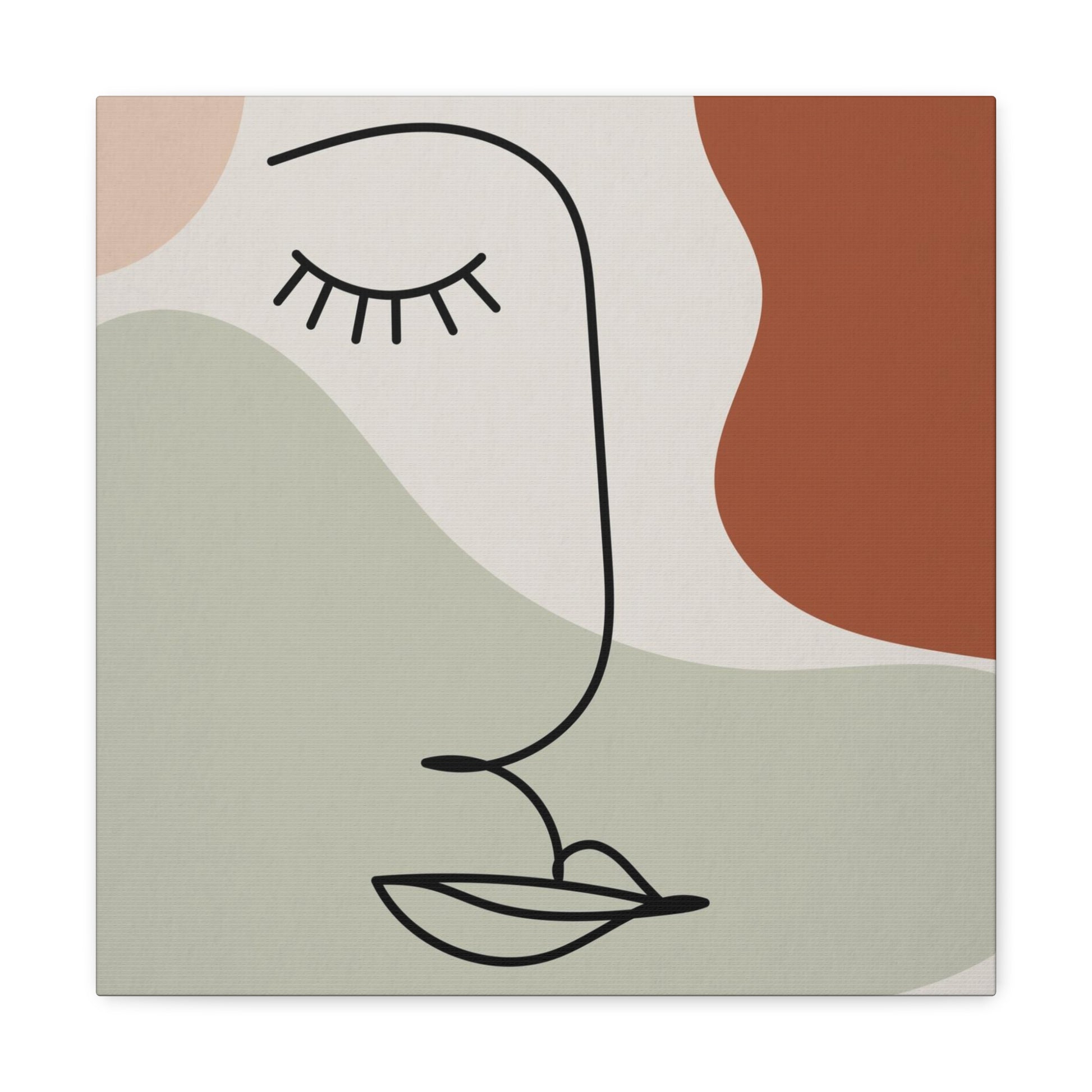 Modern line art abstract face canvas
