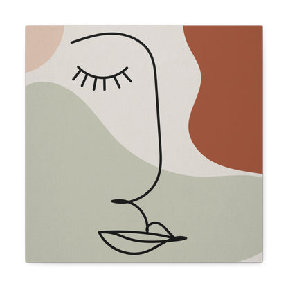 Modern line art abstract face canvas
