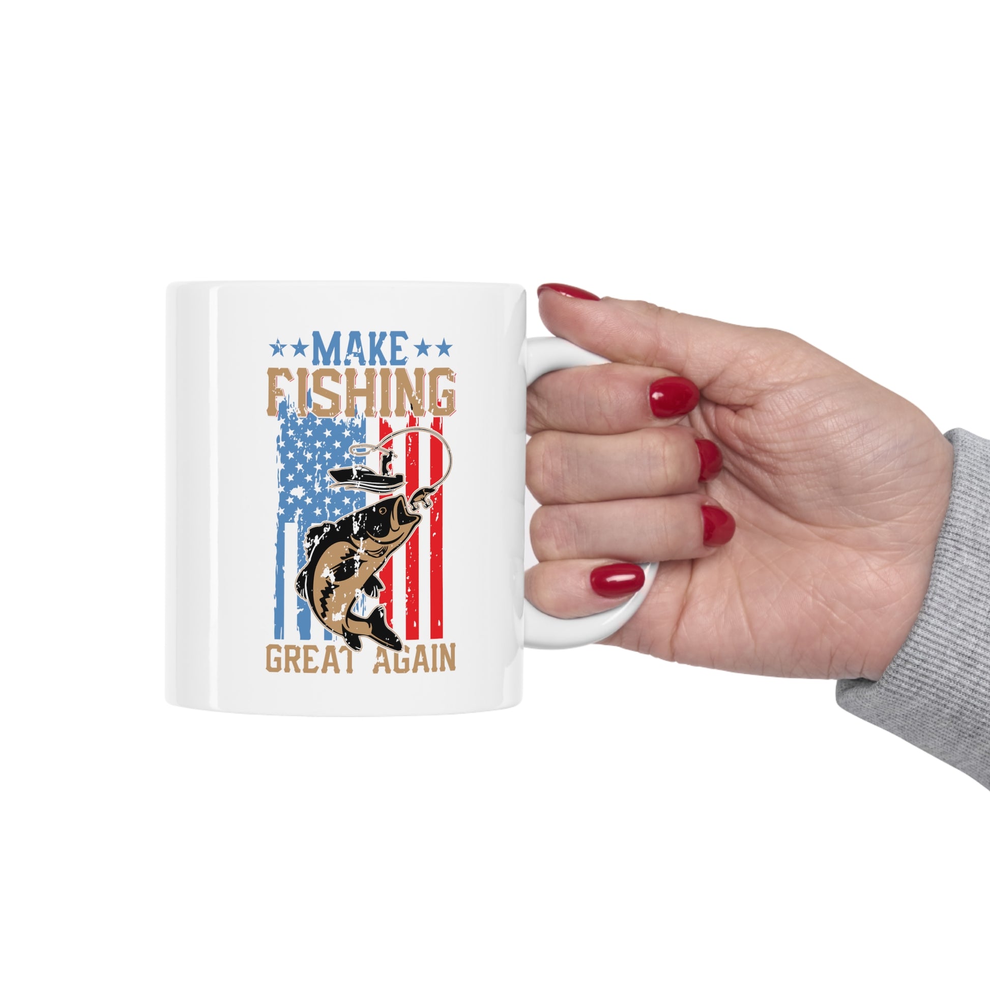 ceramic mug for fishing fans

