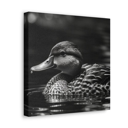 Floating mallard duck wall art in black and white
