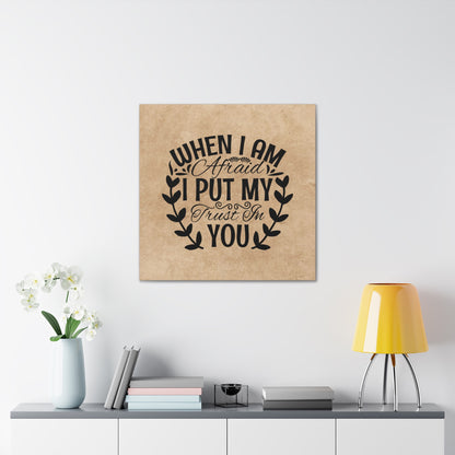 Christian artwork on canvas with a dark tan and brown background
