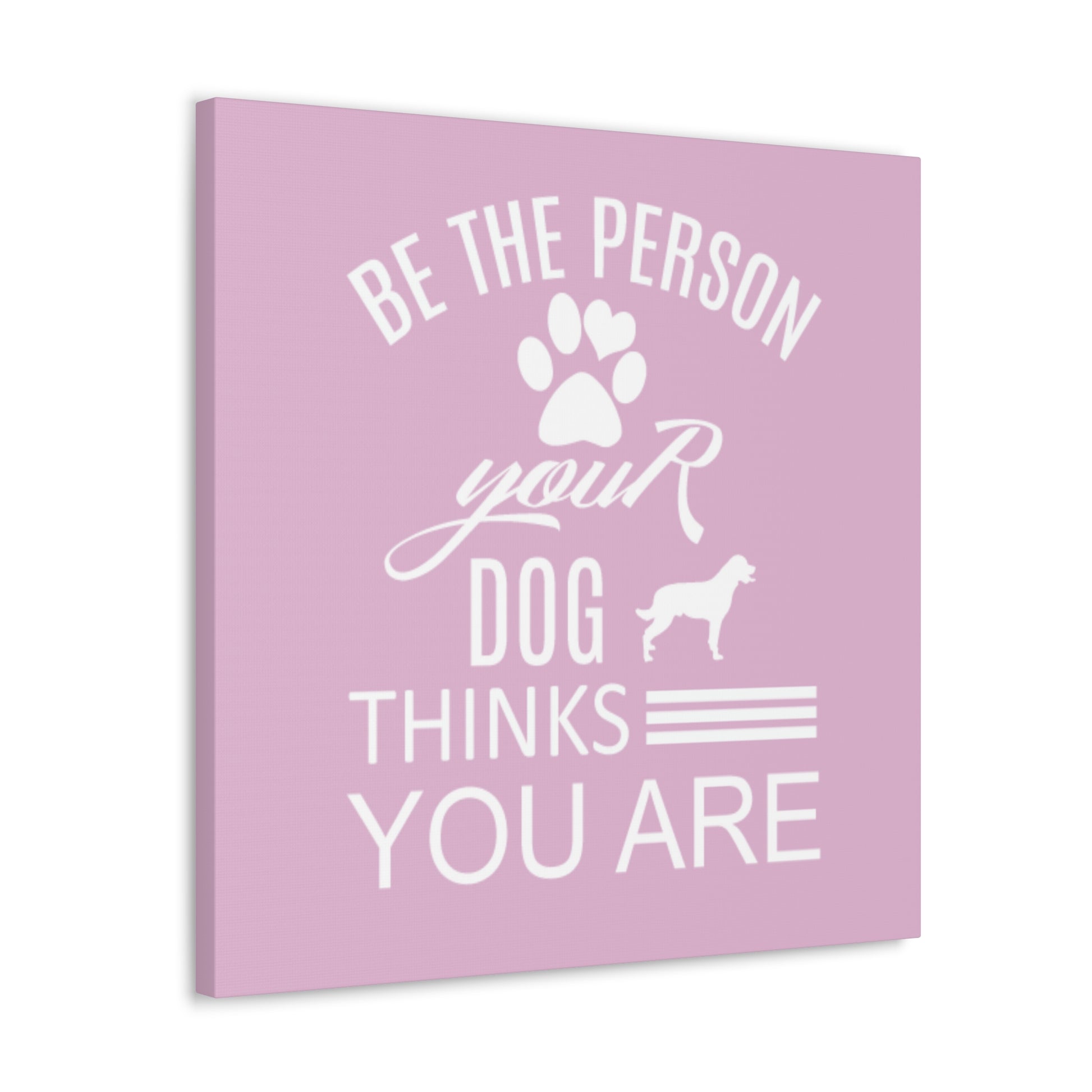 Canvas wall art with dog silhouette and inspirational pet message

