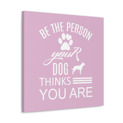 Canvas wall art with dog silhouette and inspirational pet message
