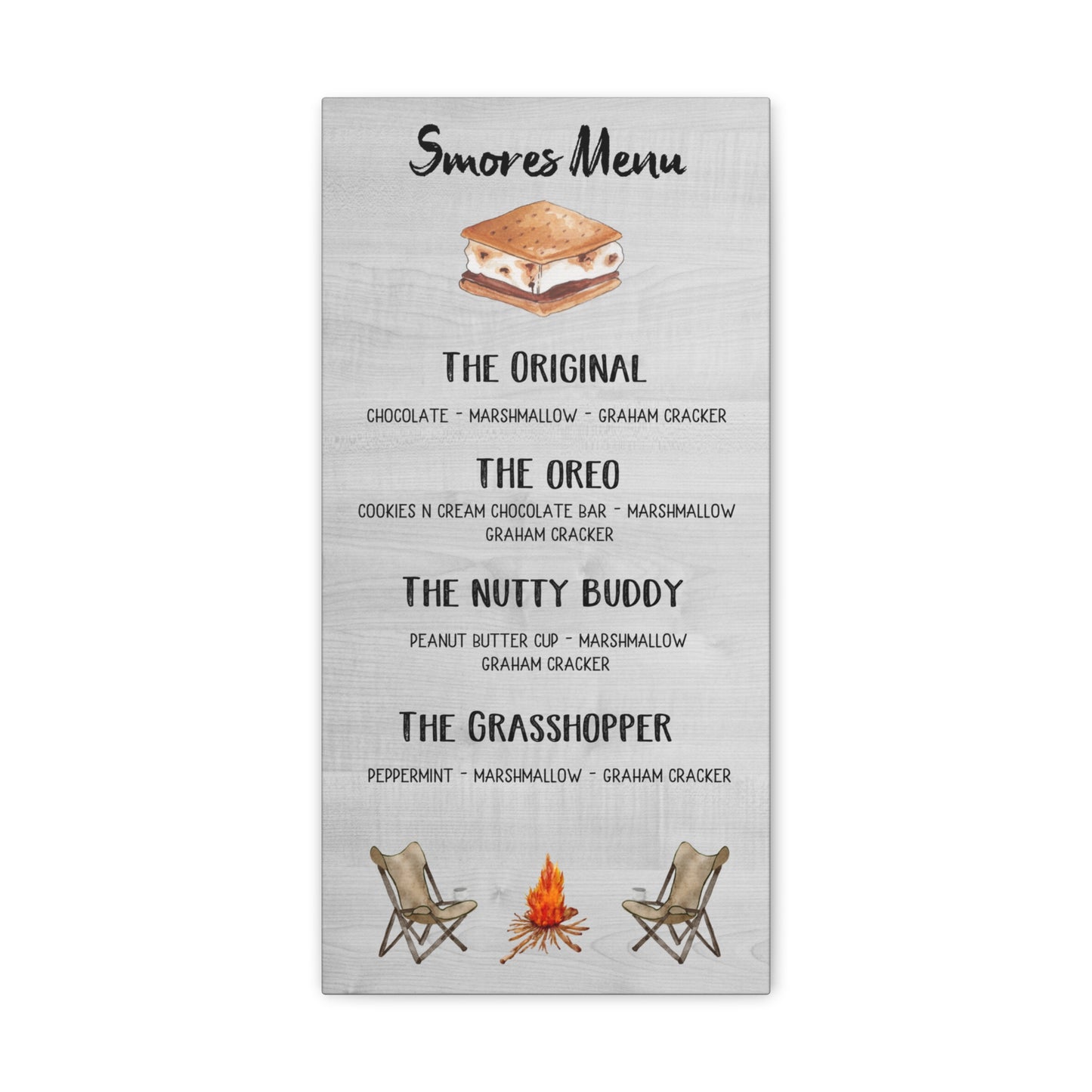 "Smores Camping Menu" Wall Art - Weave Got Gifts - Unique Gifts You Won’t Find Anywhere Else!