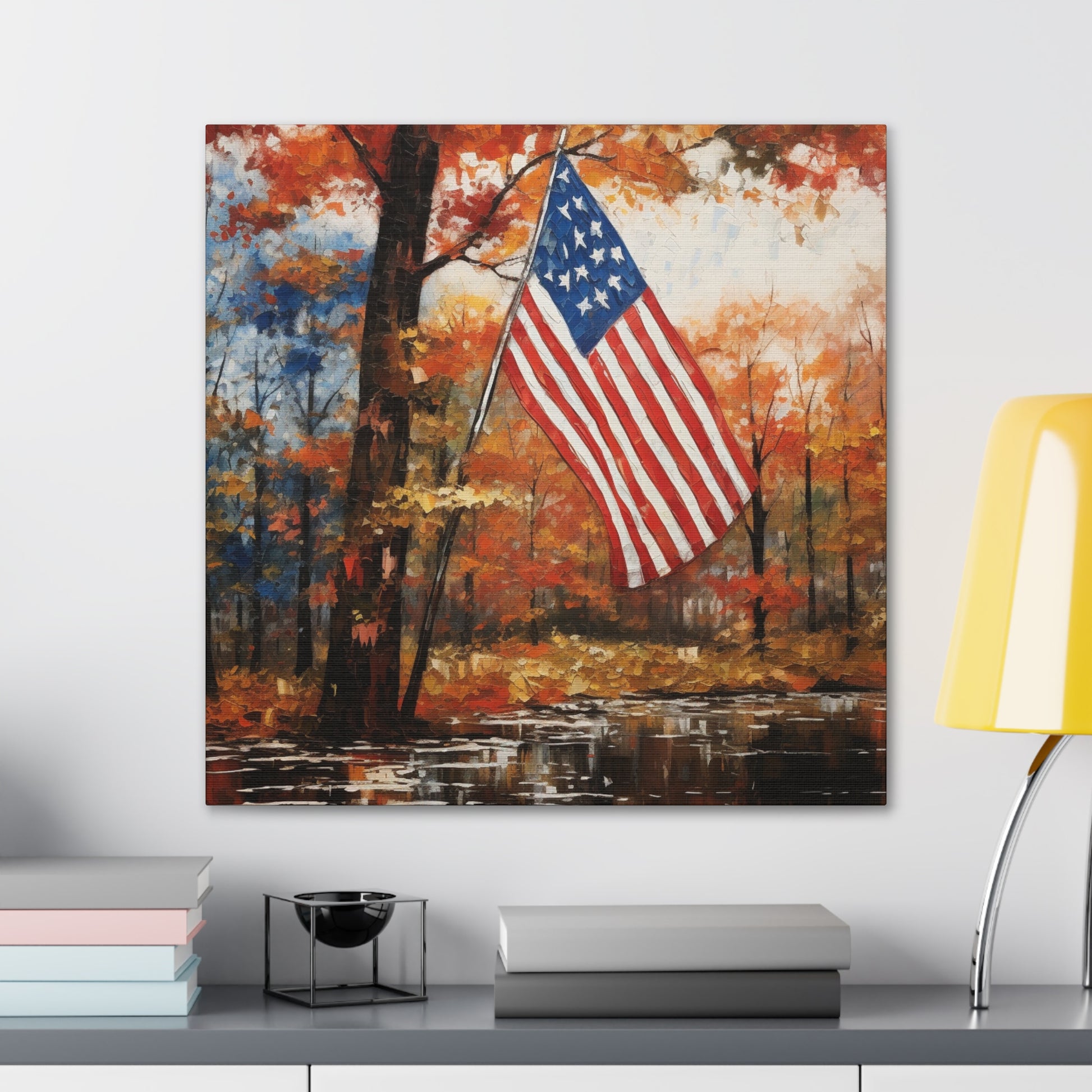 "Watercolor Painted America In Fall" Wall Art - Weave Got Gifts - Unique Gifts You Won’t Find Anywhere Else!