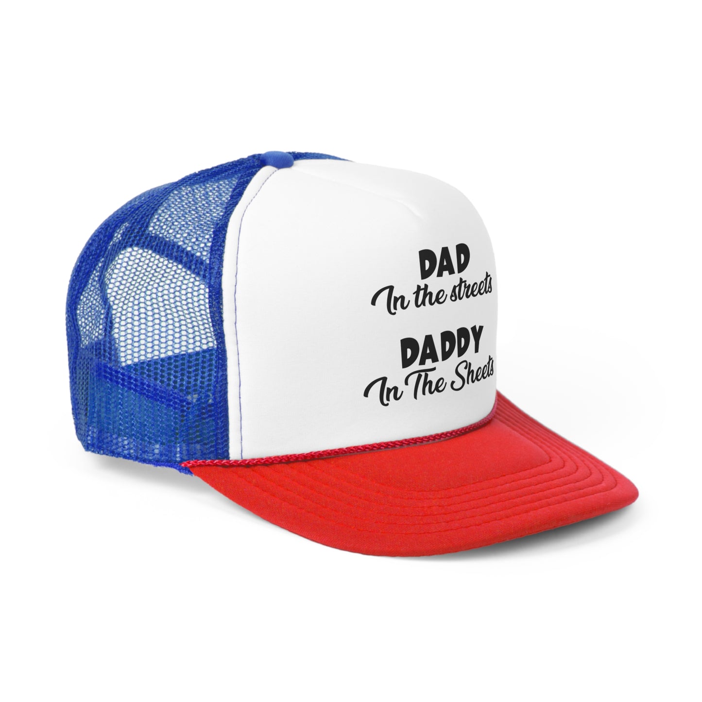 Adjustable funny dad hat in blue with flirtatious message

